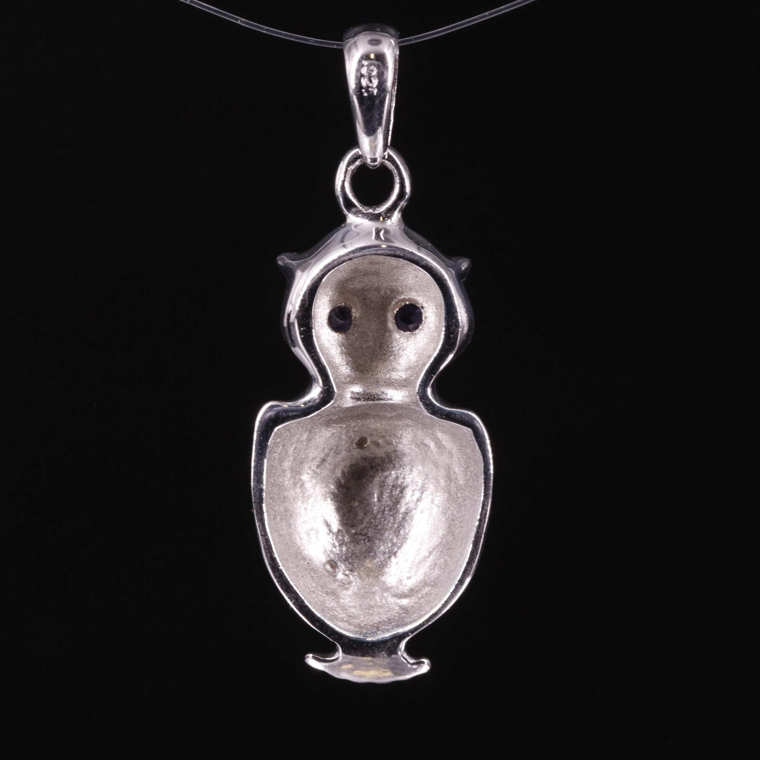 Sterling Amethyst Owl Pendant