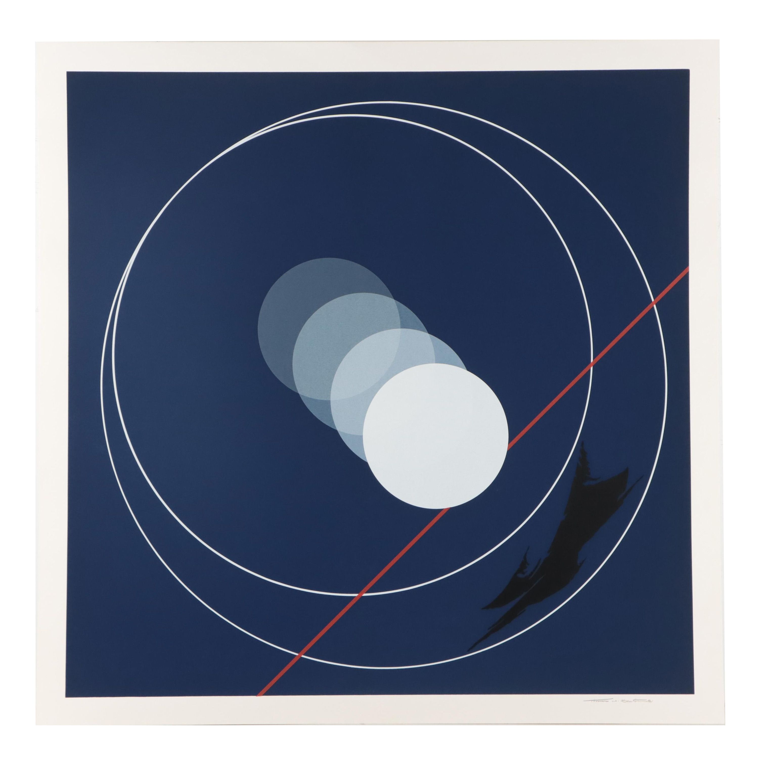 Thomas Whelan Benton Serigraph "Blue Knight," 1981