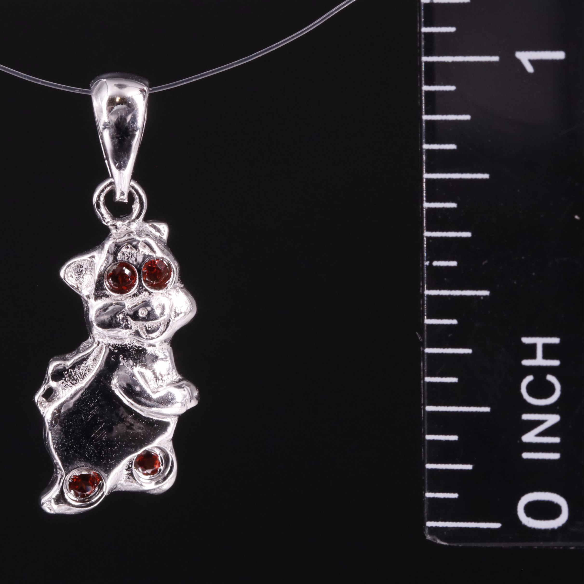 Sterling Garnet Pig Pendant