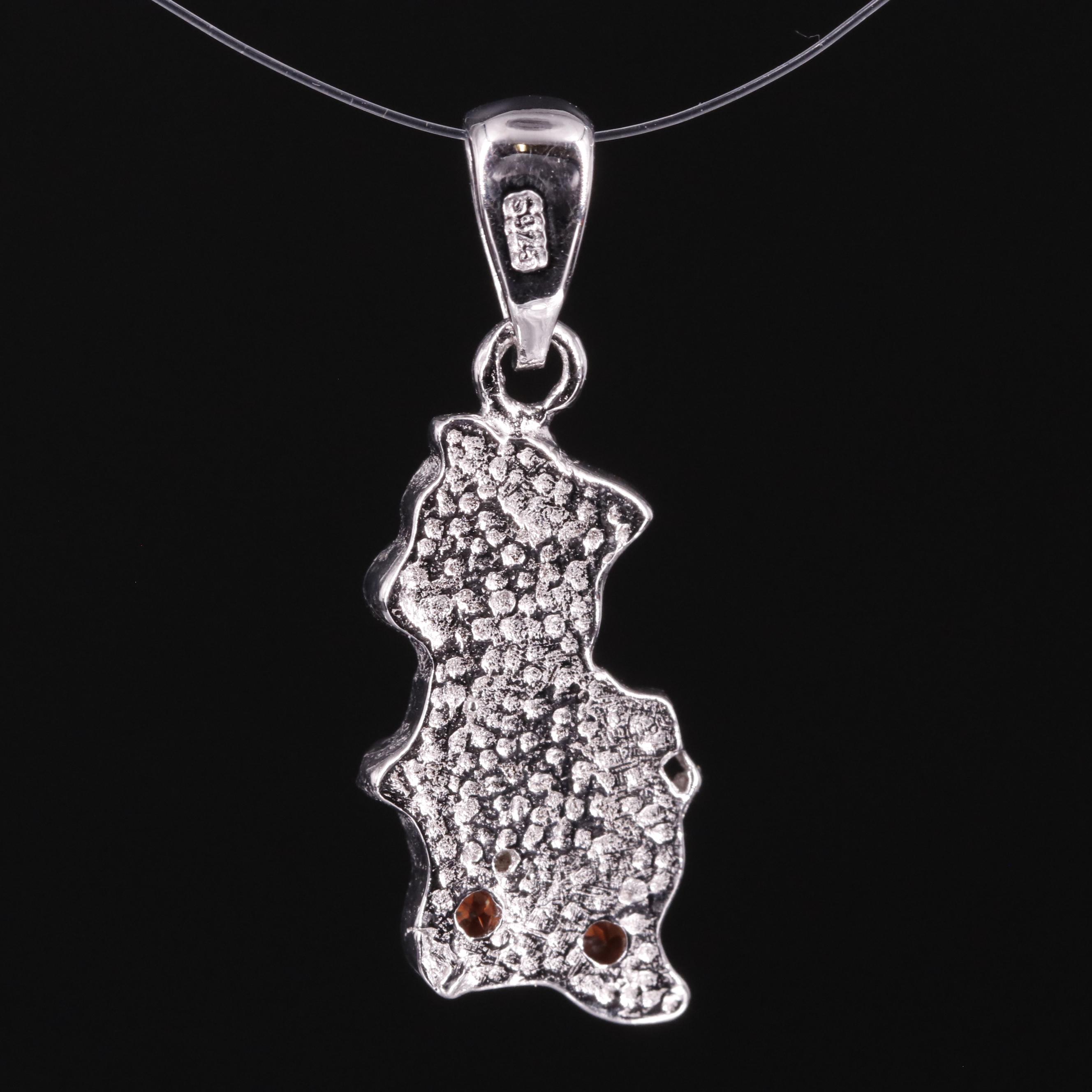 Sterling Garnet Pig Pendant