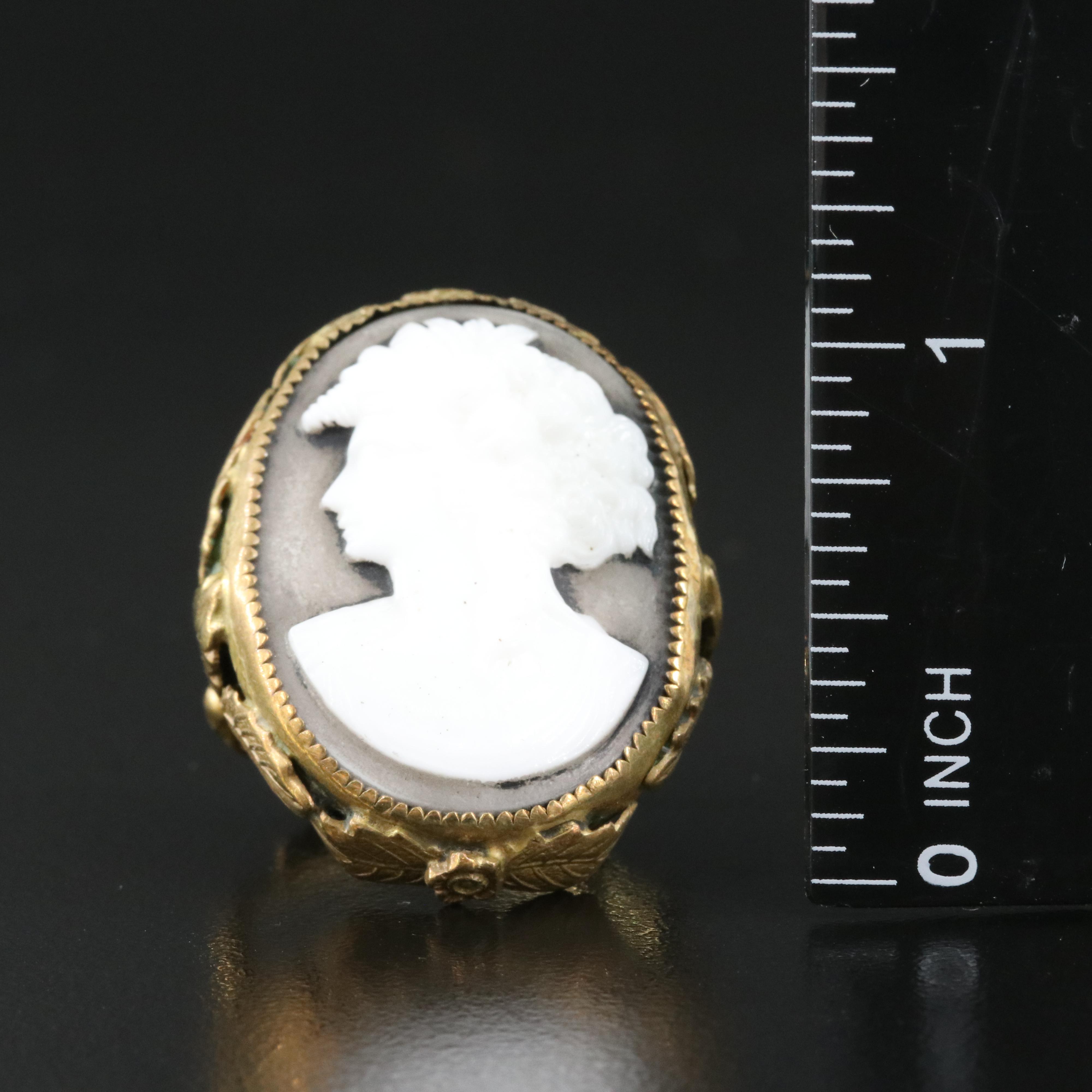 Cameo and Fleur-de-Lis Grouping Including Vintage, Antique, Shell and Agate