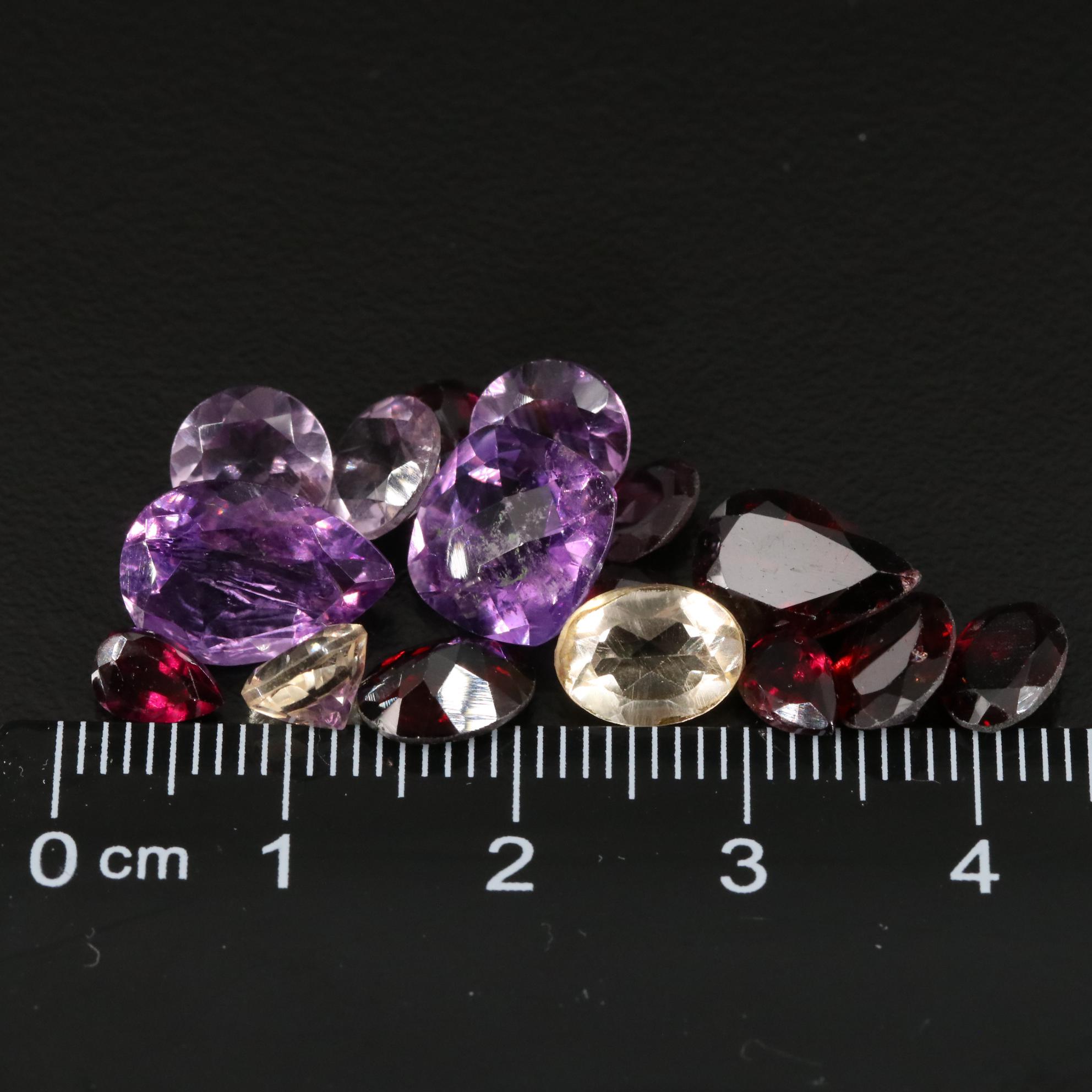 Loose 20.05 CTW Amethyst, Garnet, and Citrine Lot