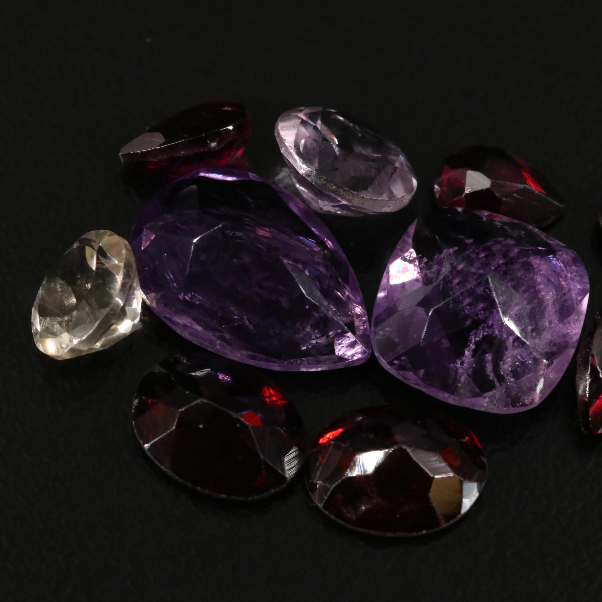 Loose 20.05 CTW Amethyst, Garnet, and Citrine Lot