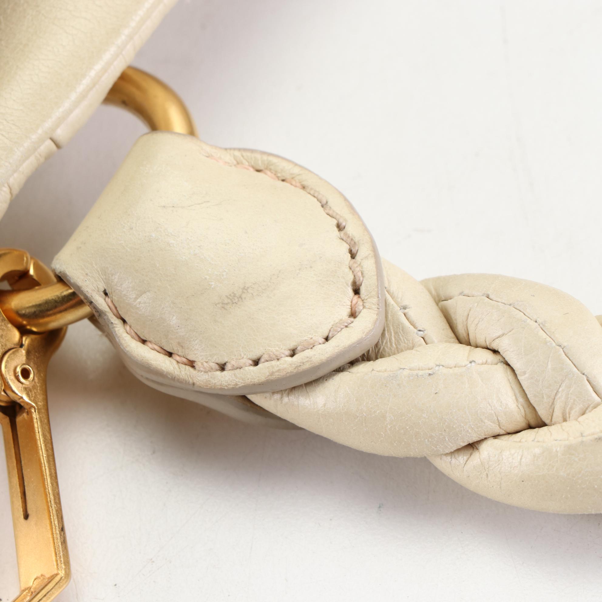 Miu Miu Prugna Tote in Cream Matelassé Leather