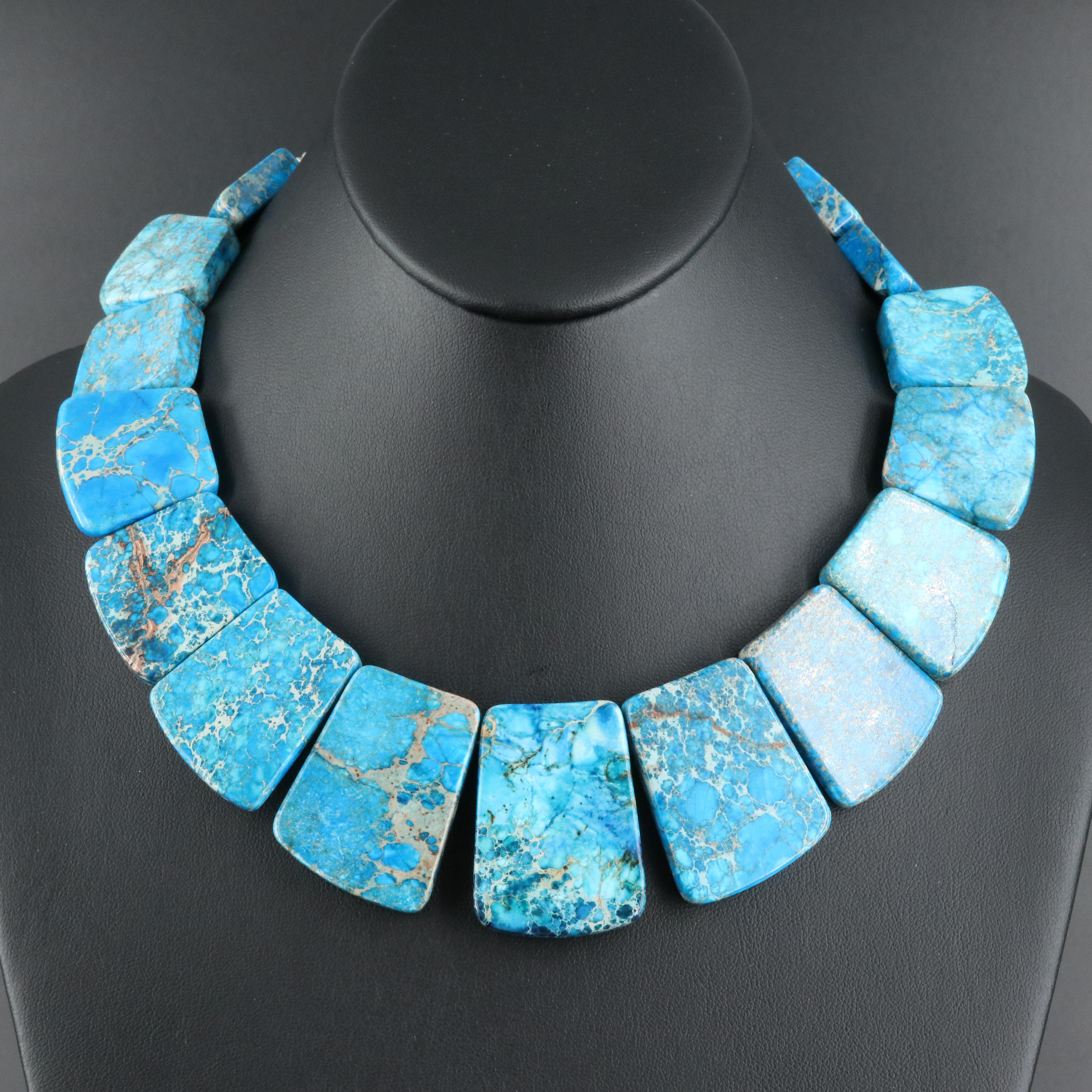 Jasper Necklace with Sterling Clasp