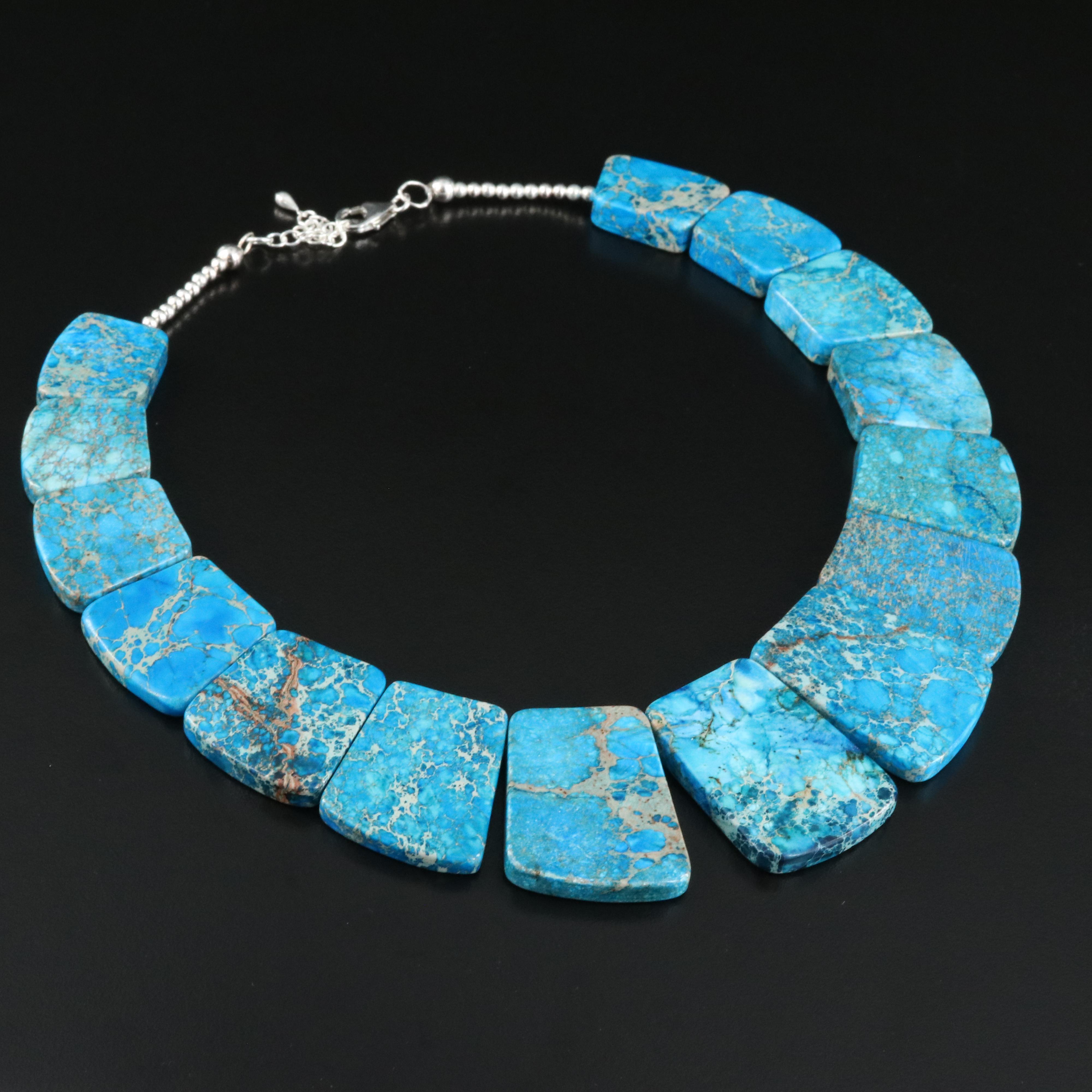 Jasper Necklace with Sterling Clasp