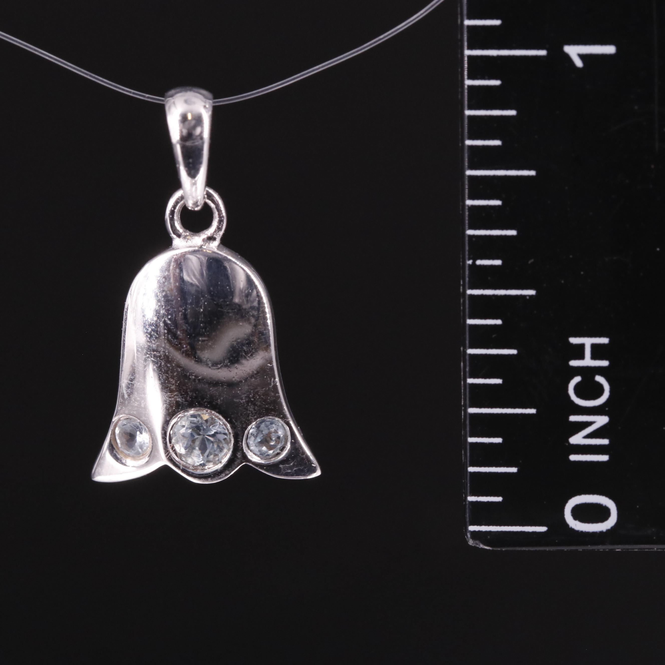 Sterling Diamond Bell Pendant