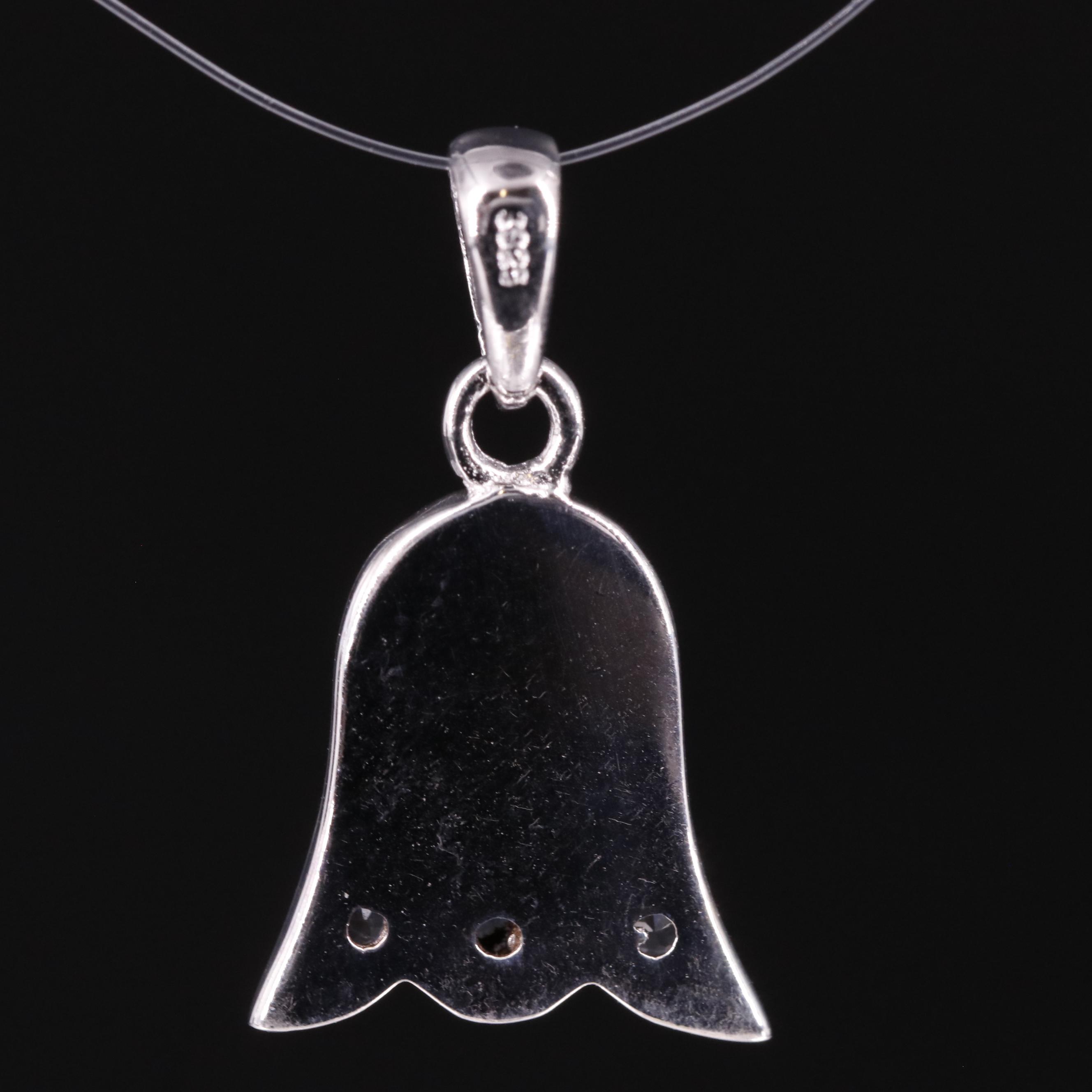 Sterling Diamond Bell Pendant