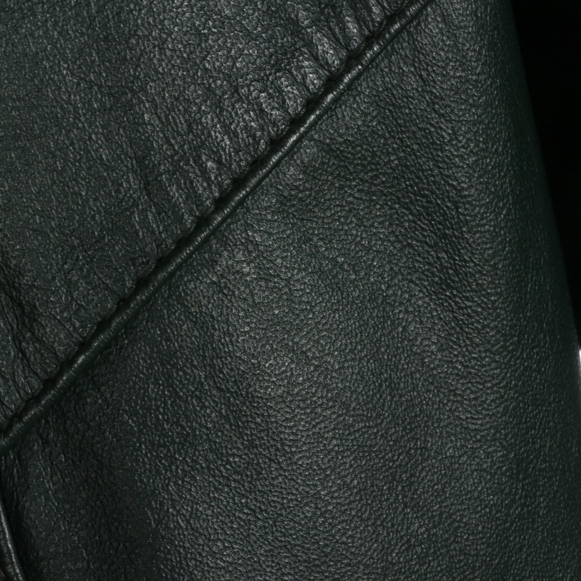 Avanti Oversized Dark Green Leather Coat with Other Red Faux Leather Coat