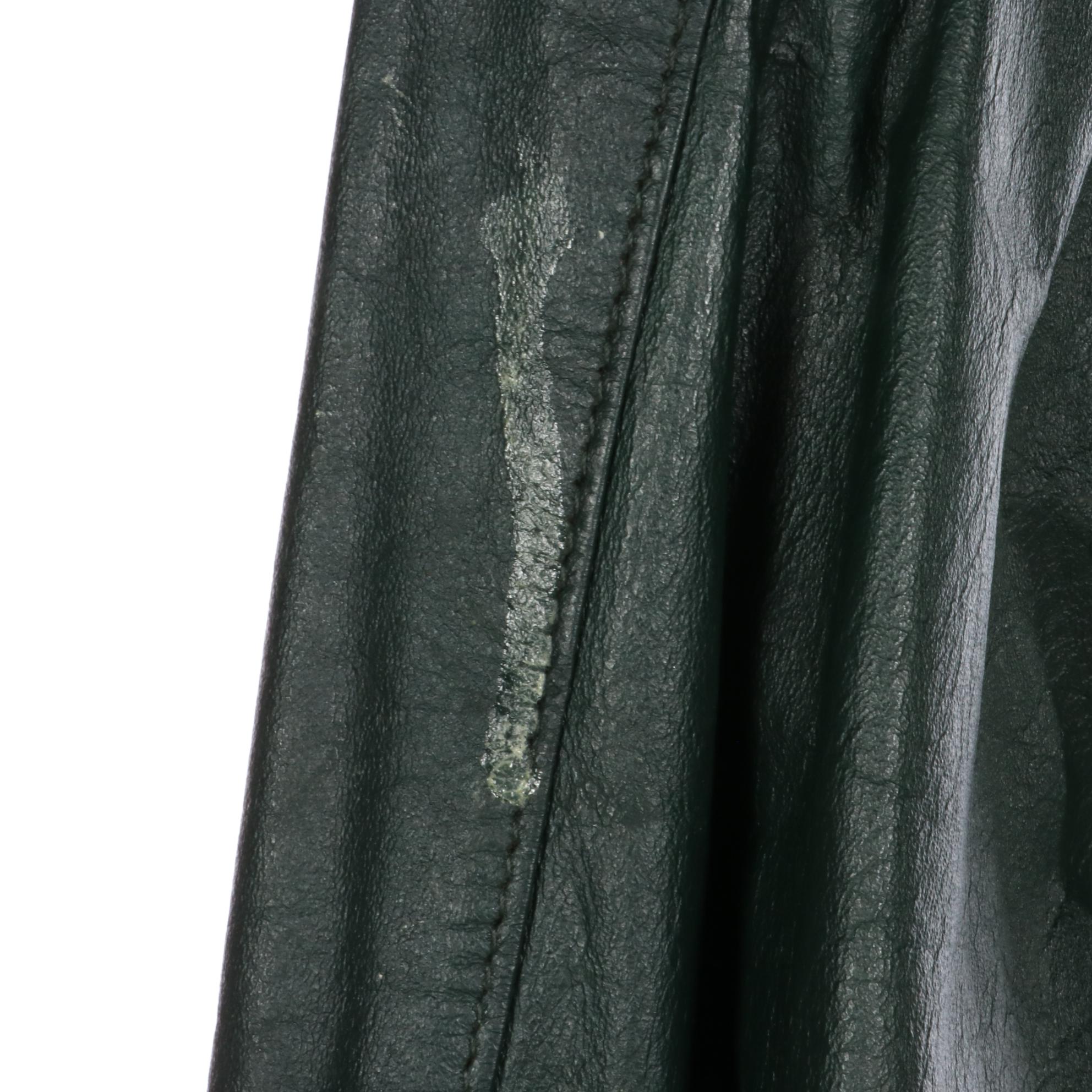 Avanti Oversized Dark Green Leather Coat with Other Red Faux Leather Coat
