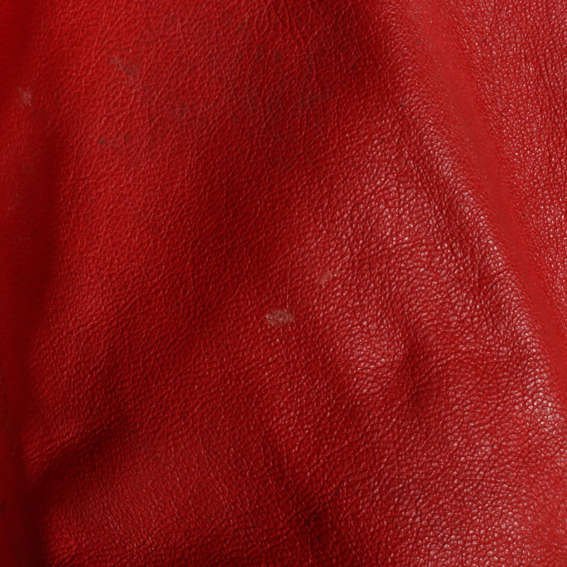 Avanti Oversized Dark Green Leather Coat with Other Red Faux Leather Coat