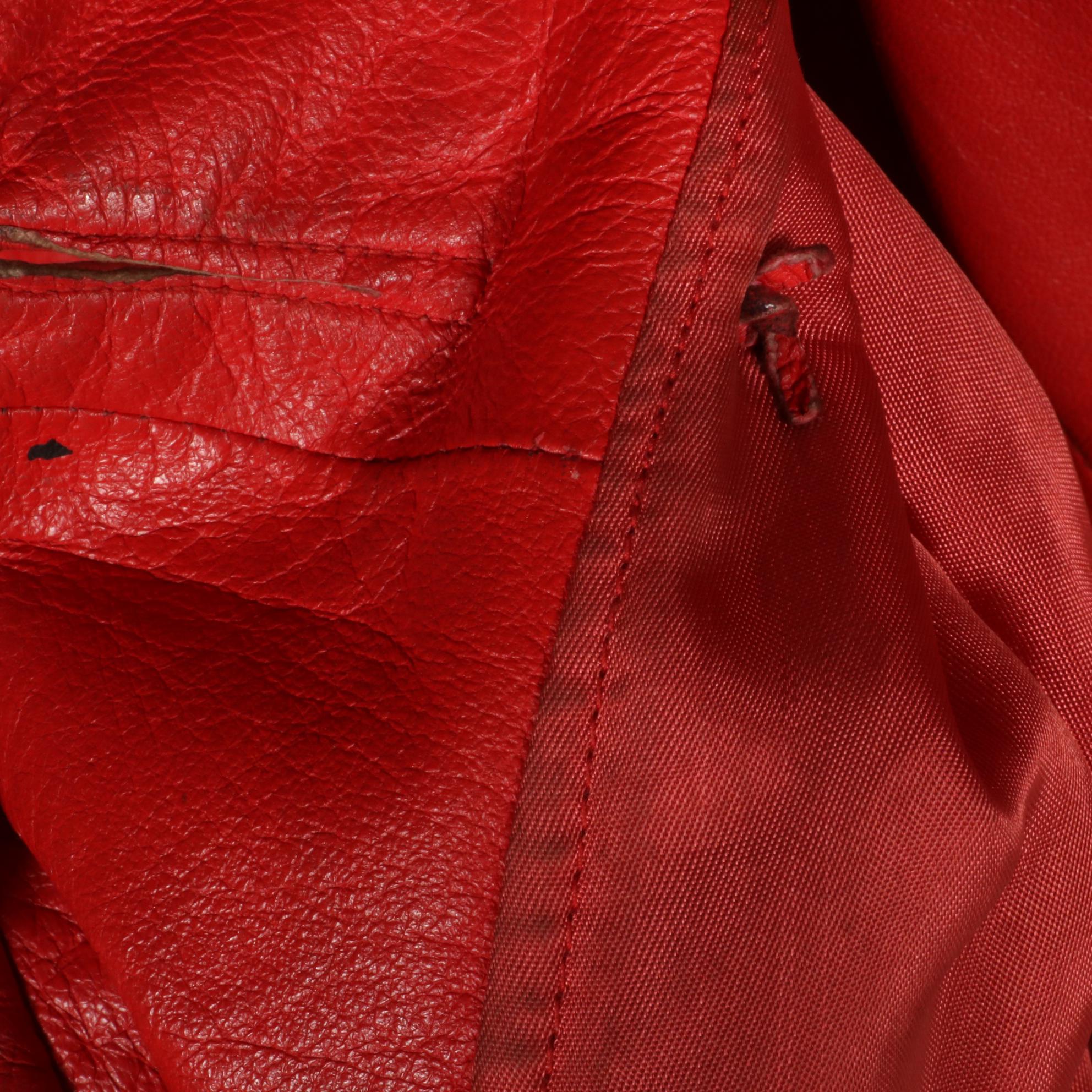 Avanti Oversized Dark Green Leather Coat with Other Red Faux Leather Coat