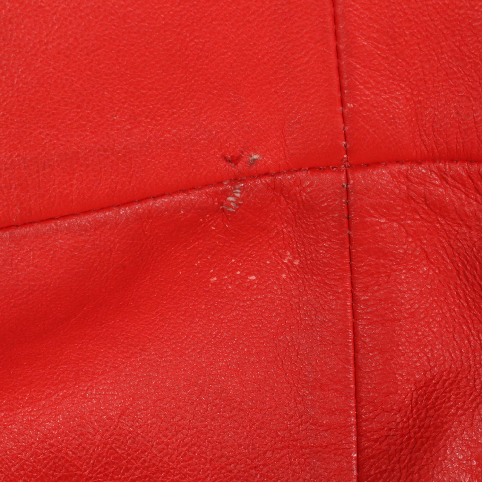 Avanti Oversized Dark Green Leather Coat with Other Red Faux Leather Coat