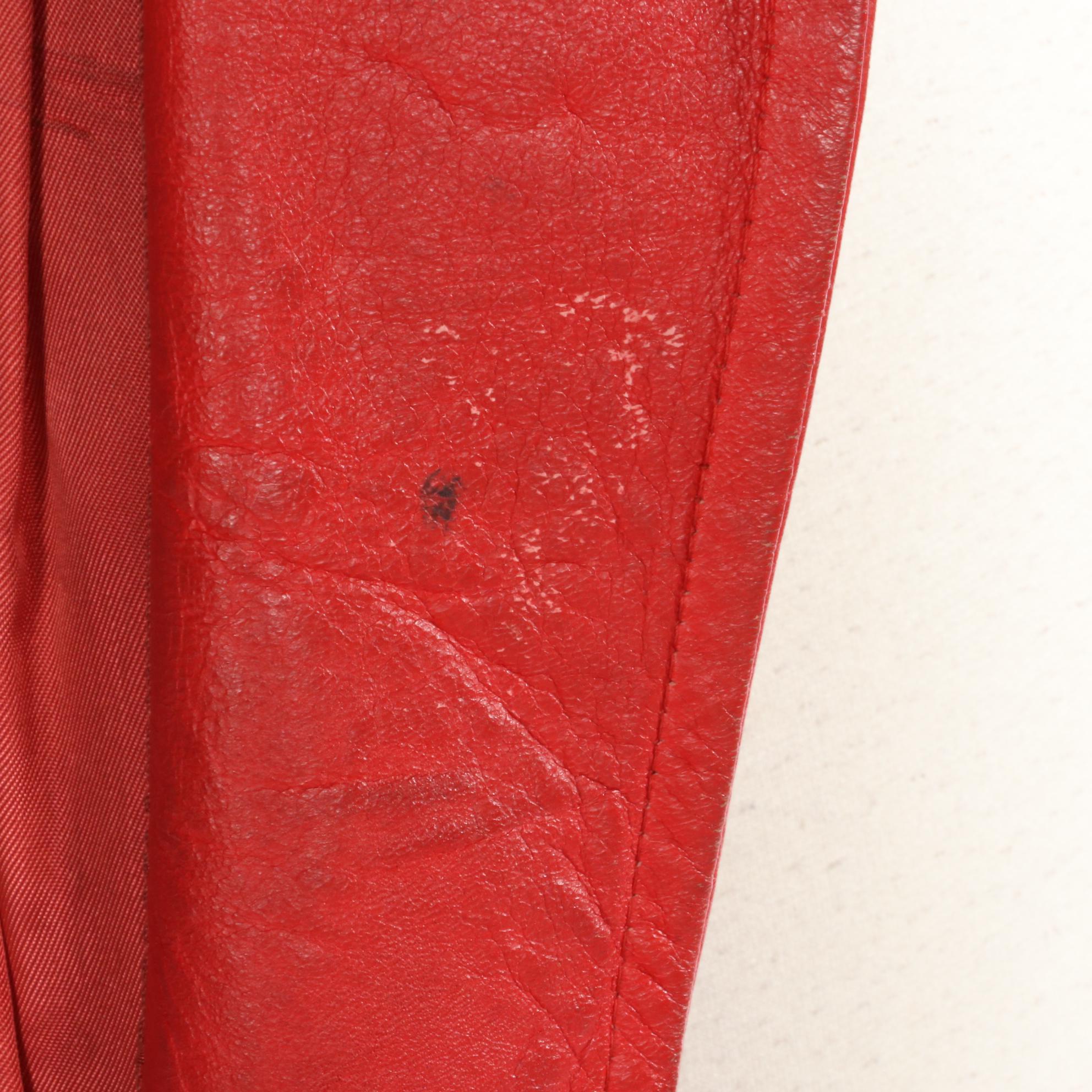 Avanti Oversized Dark Green Leather Coat with Other Red Faux Leather Coat