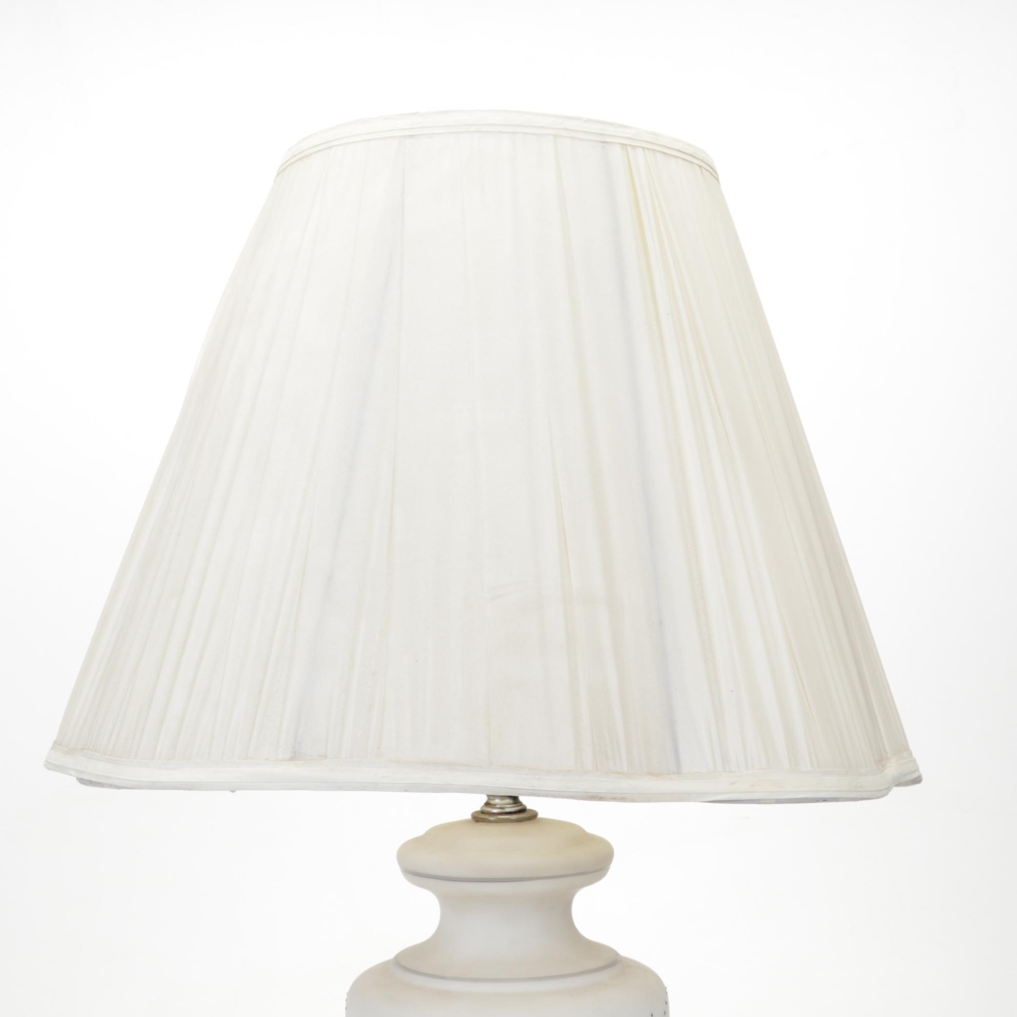 White Matte Glass Urn Style Table Lamp