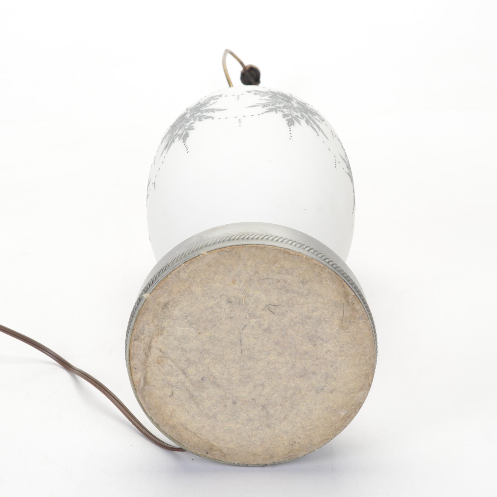 White Matte Glass Urn Style Table Lamp