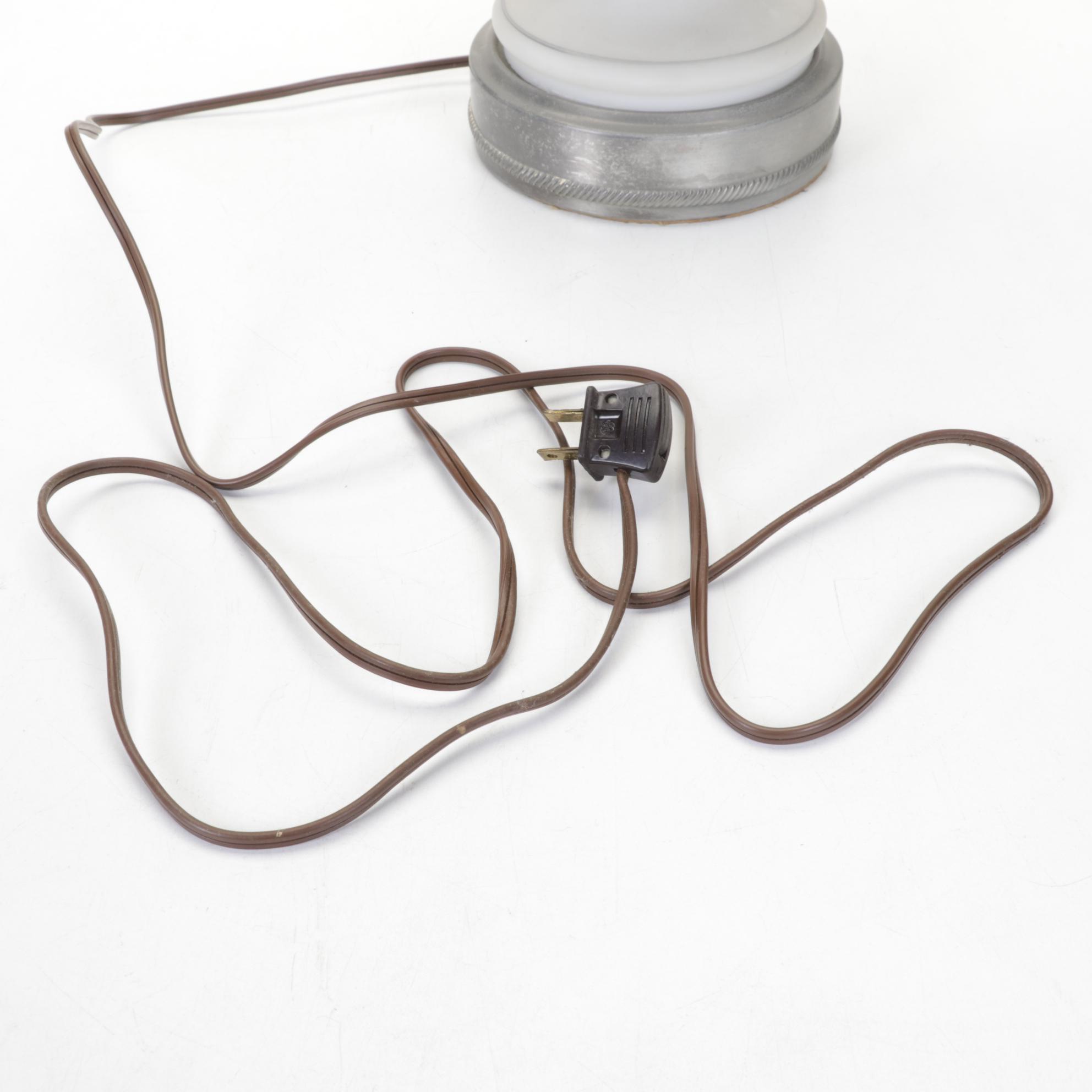 White Matte Glass Urn Style Table Lamp