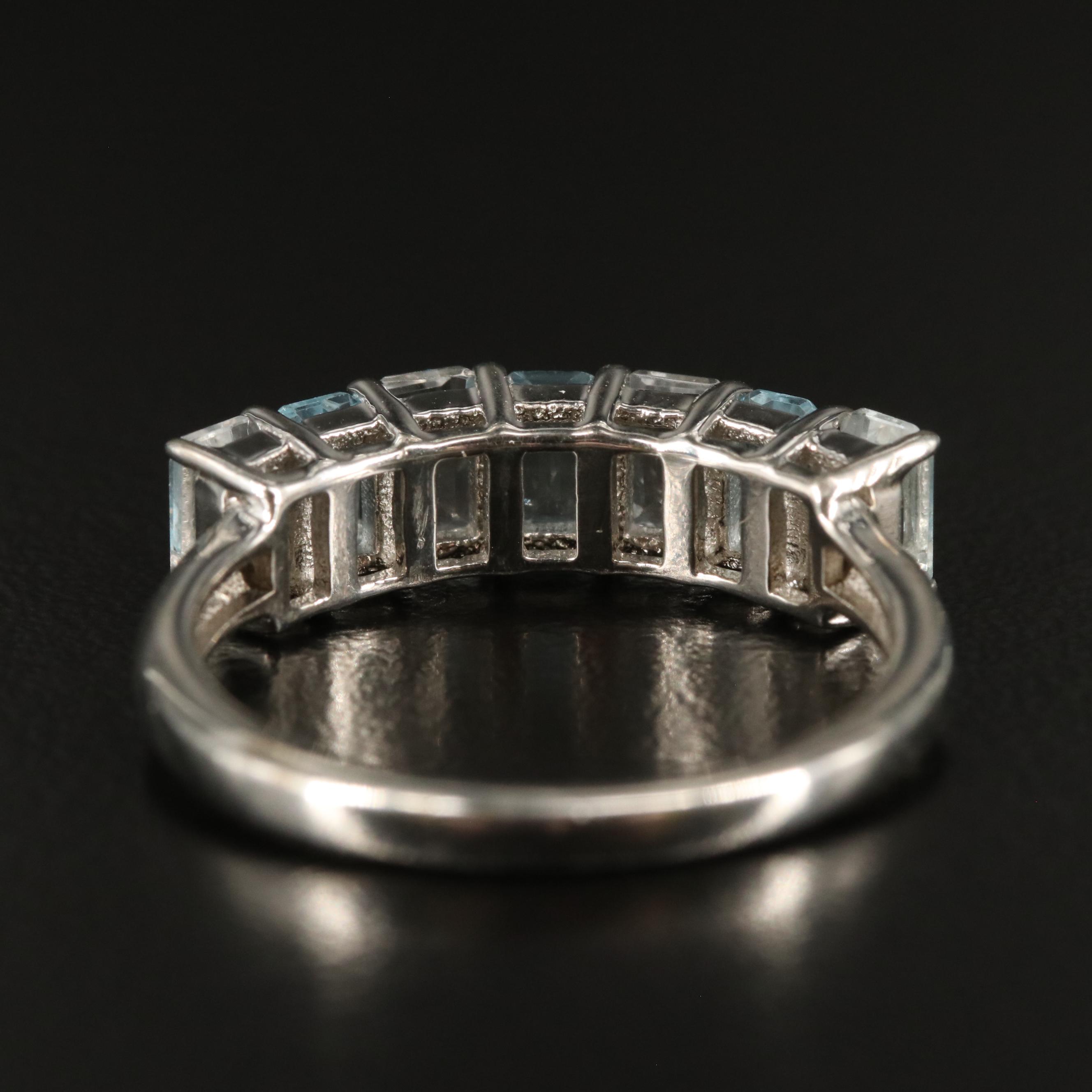 Sterling Blue and White Topaz Band