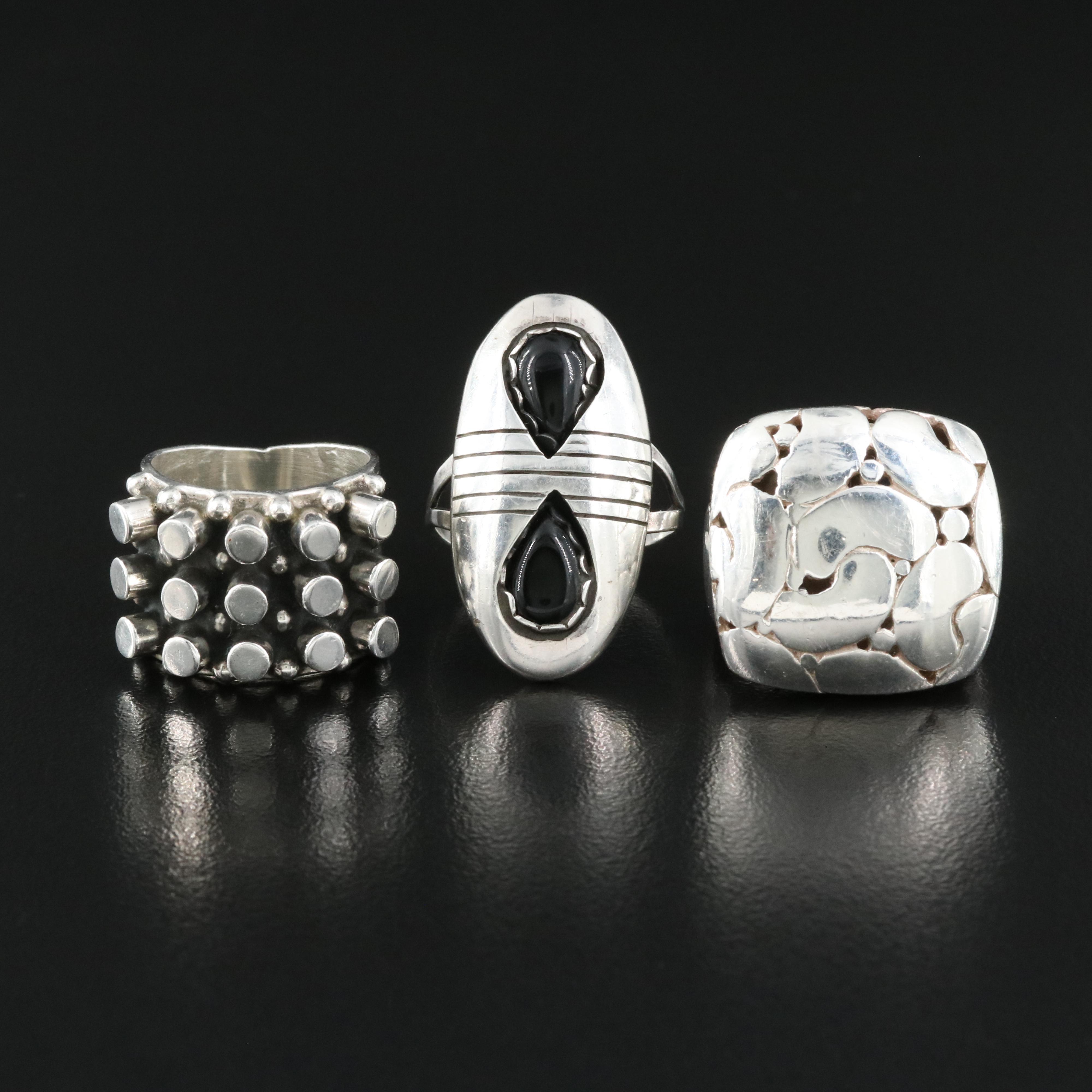 Sterling Rings Including Black Onyx