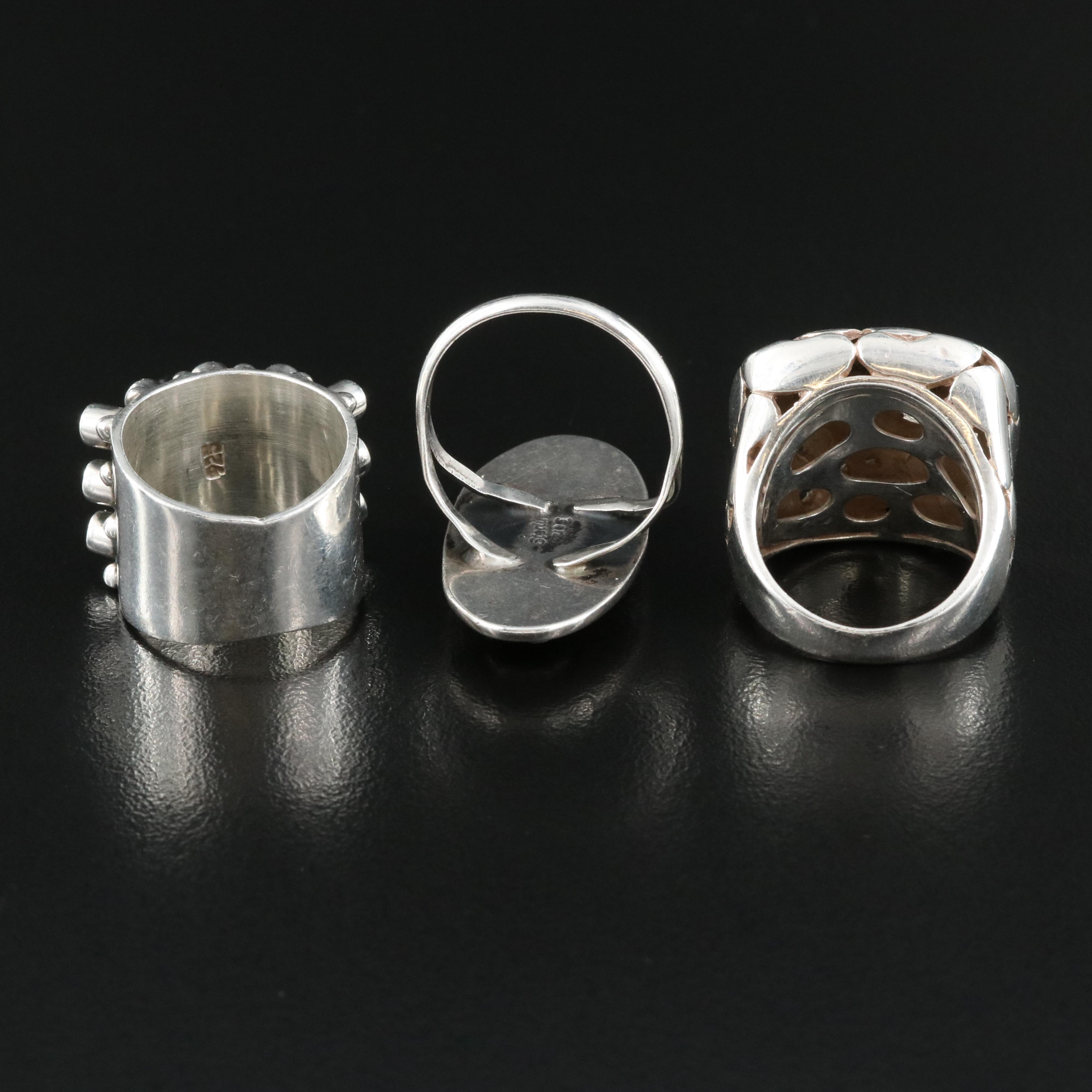 Sterling Rings Including Black Onyx