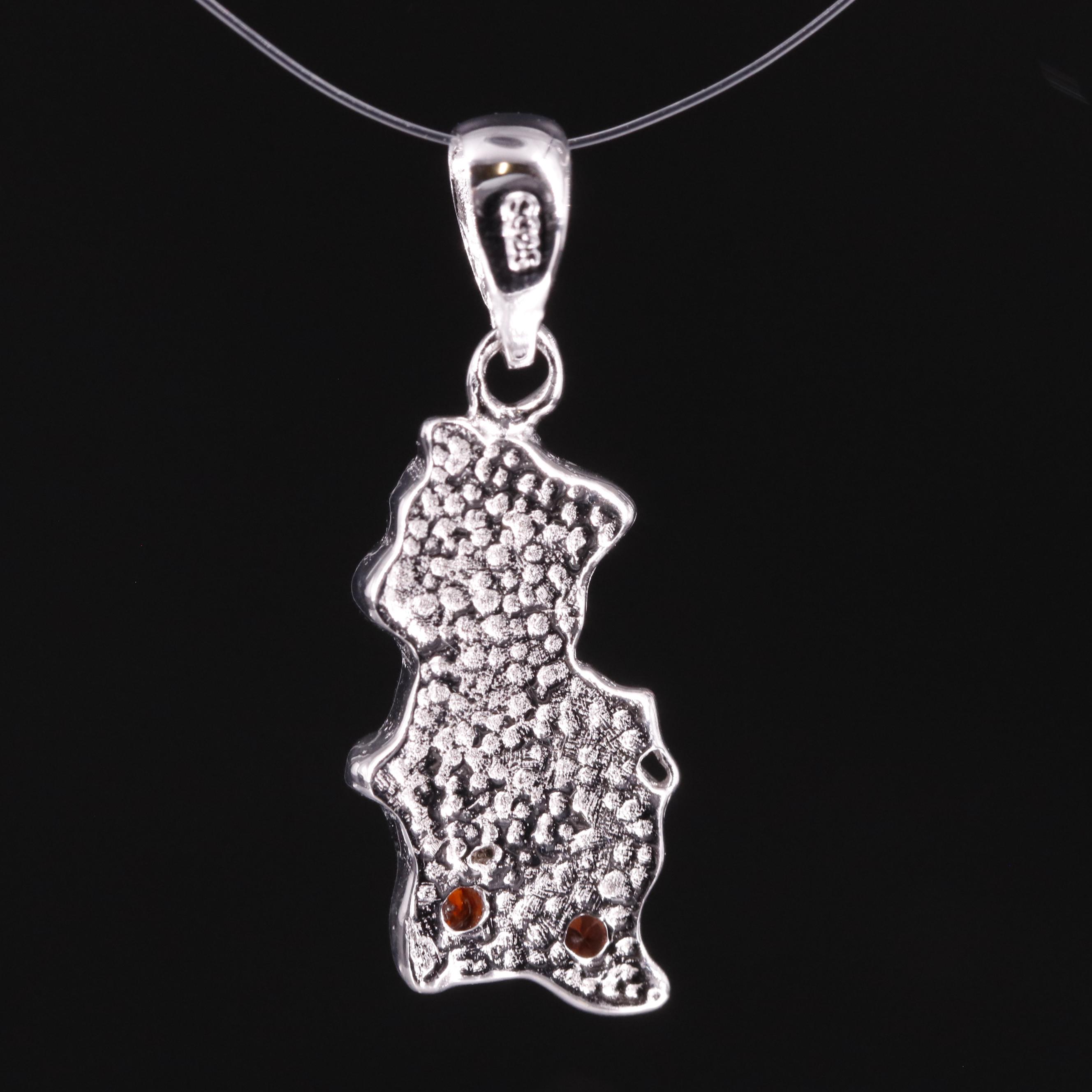 Sterling Garnet Pig Pendant