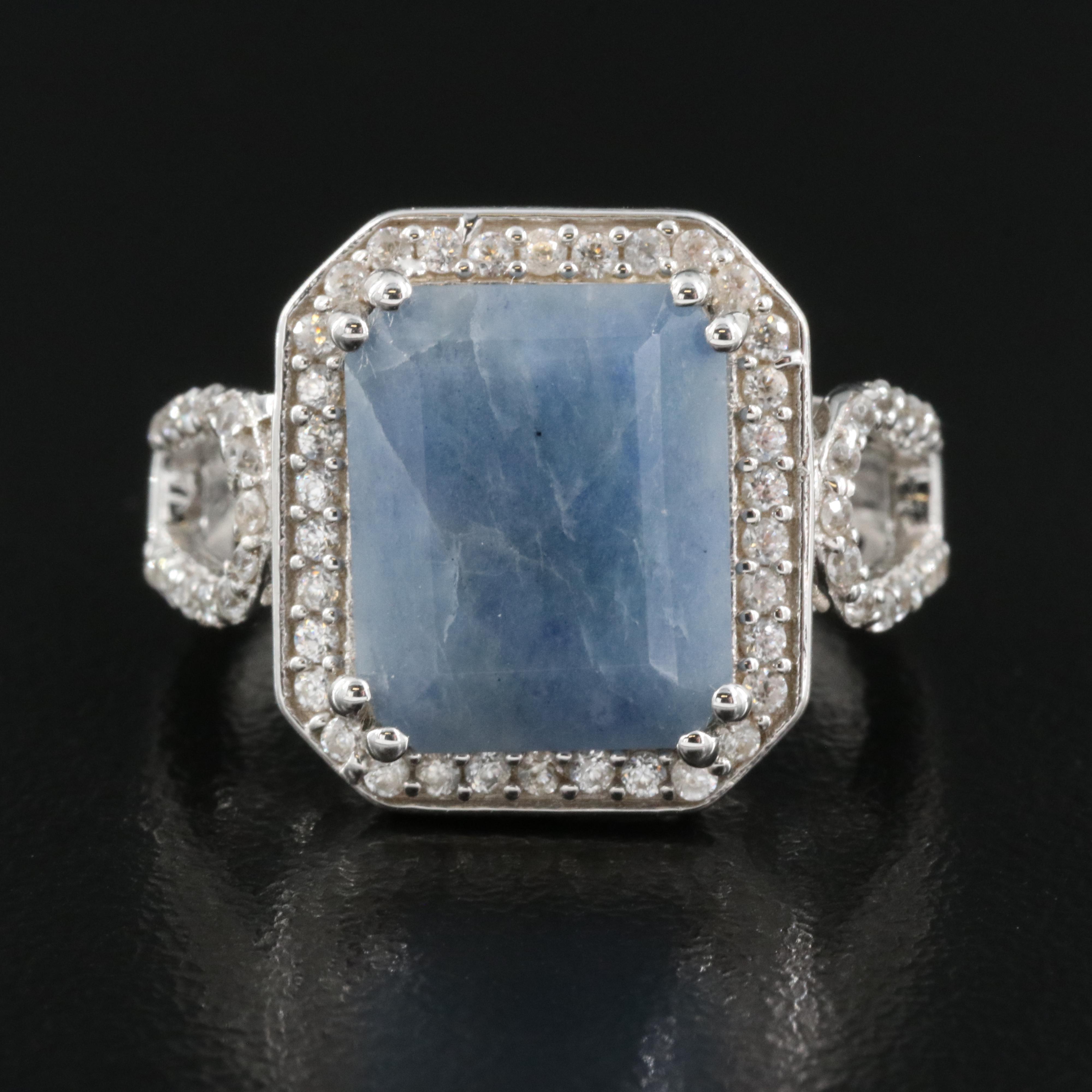 Sterling Beryl and Zircon Ring