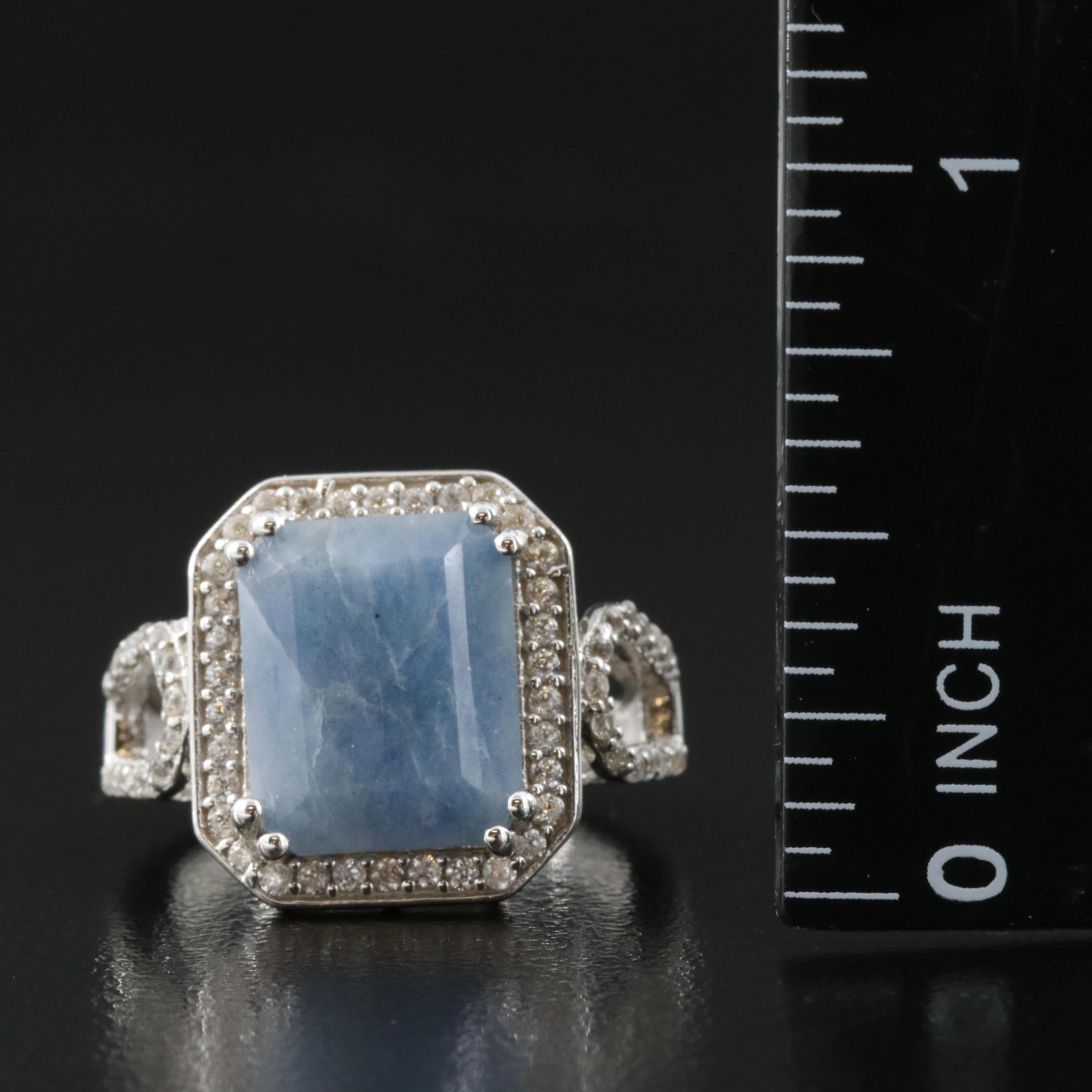 Sterling Beryl and Zircon Ring