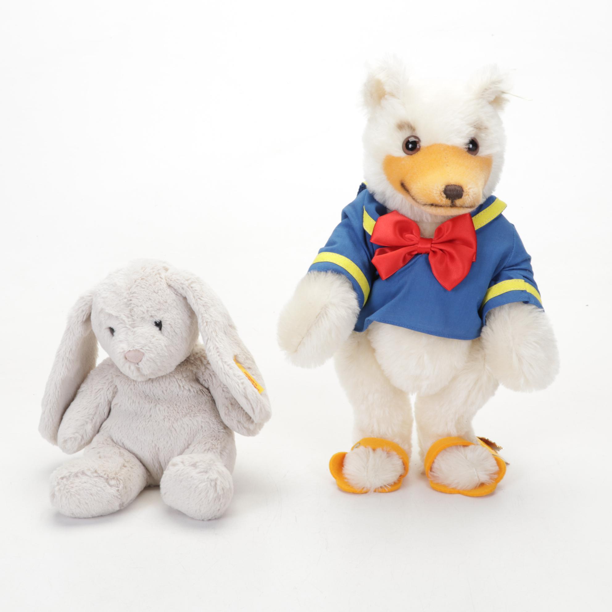 Steiff "Teddy Donald" and Bunny Rabbit Stuffed Animals