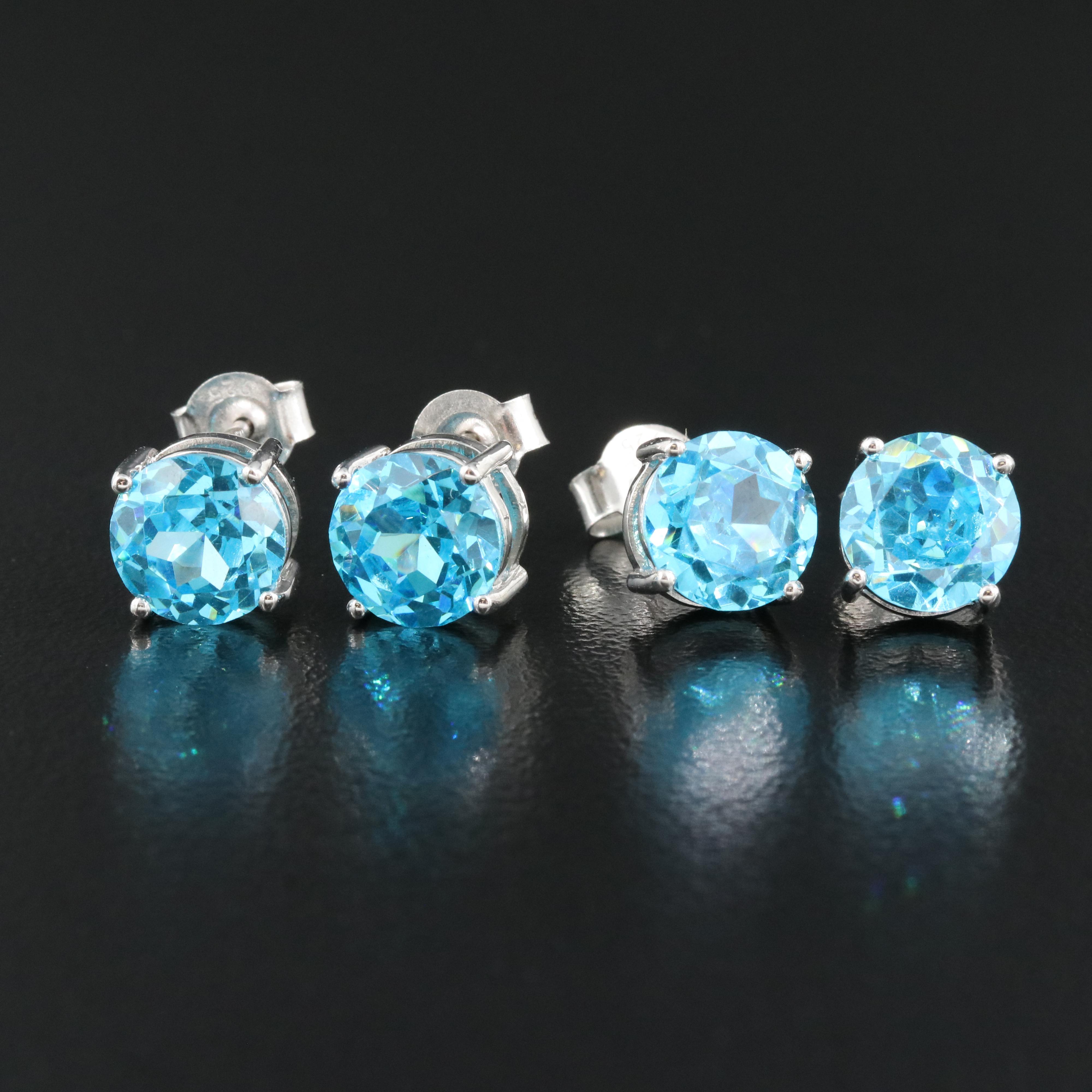Sterling Cubic Zirconia Stud Earrings