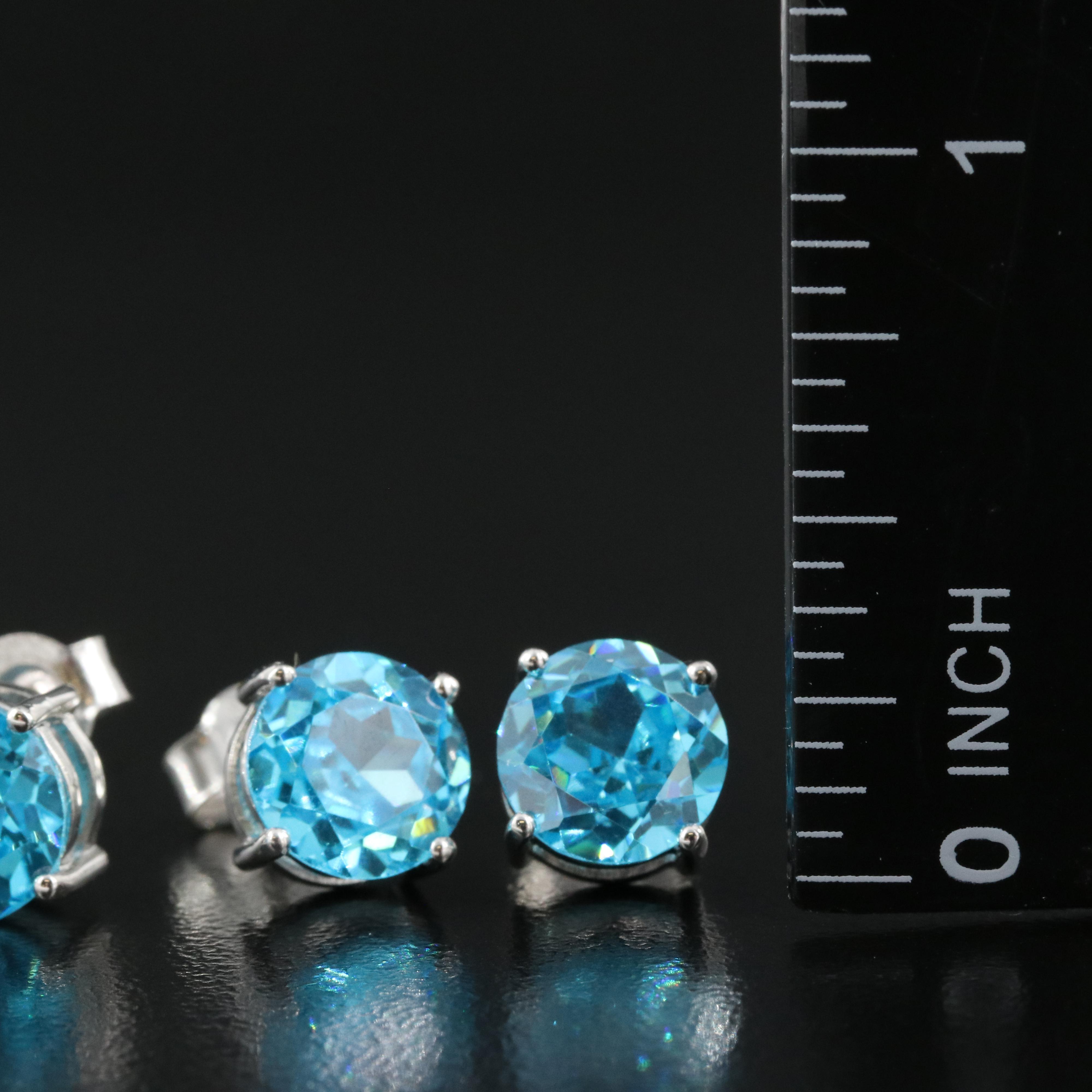 Sterling Cubic Zirconia Stud Earrings