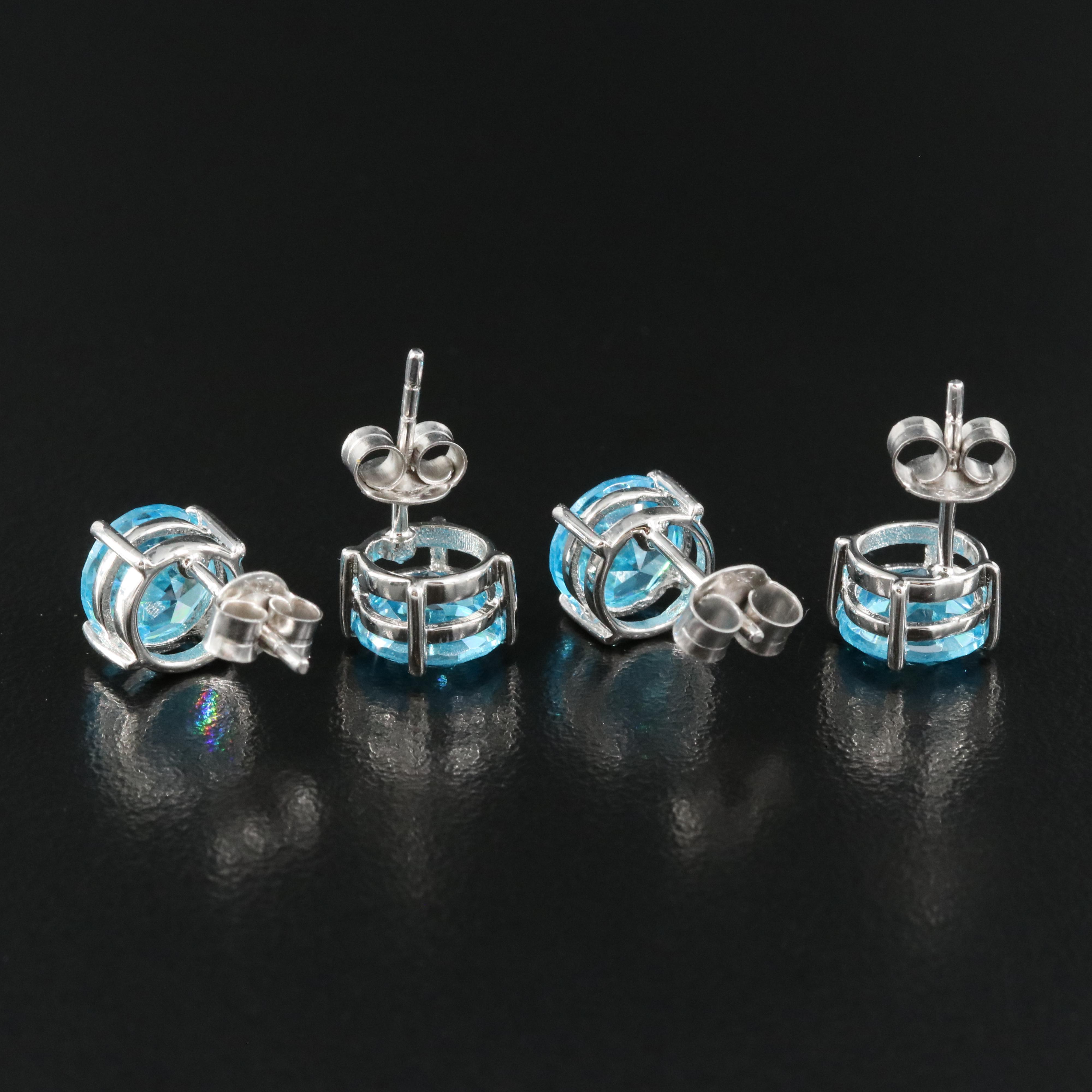 Sterling Cubic Zirconia Stud Earrings