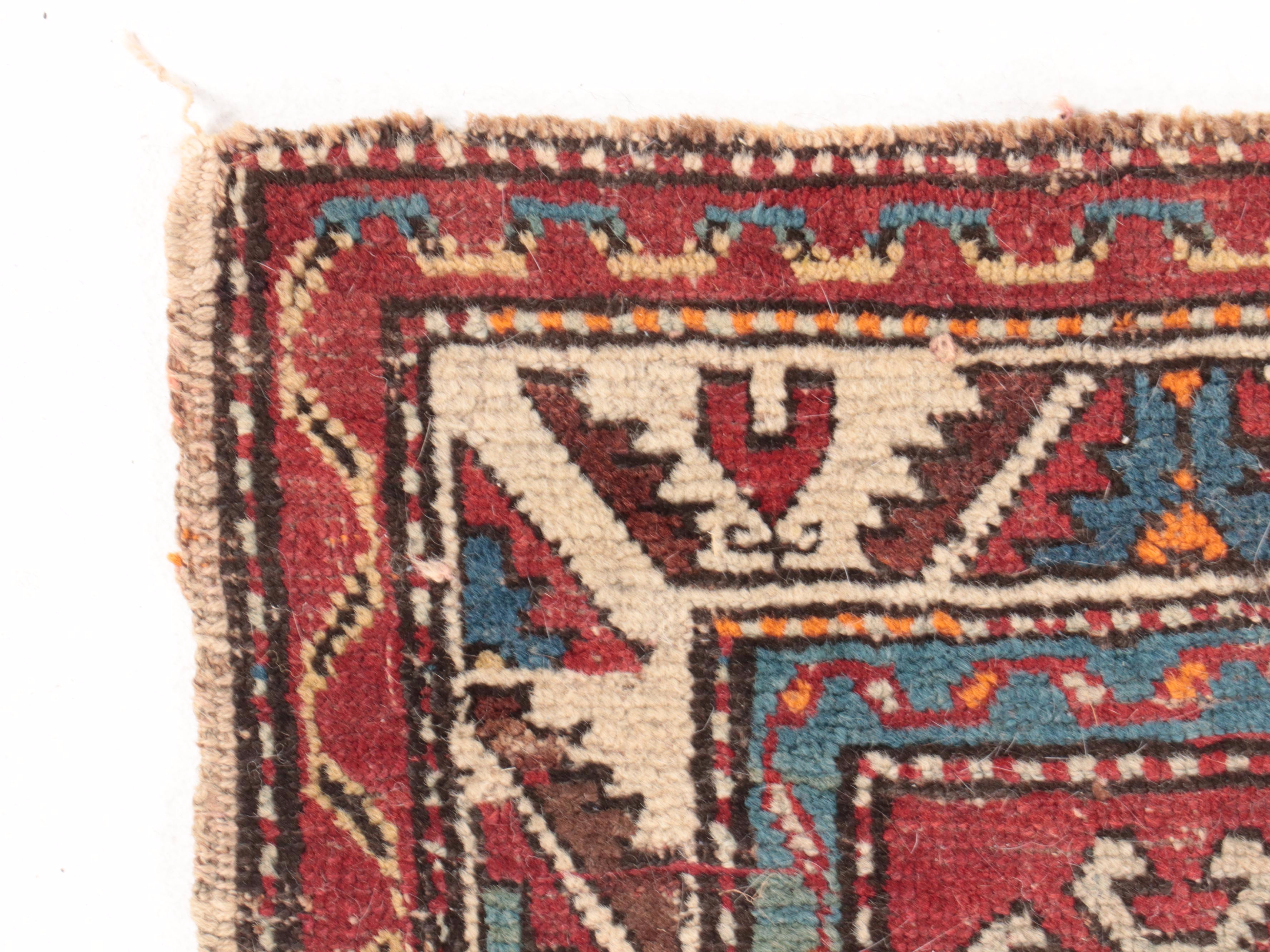 3' x 4'1 Hand-Knotted Caucasian Kazak Accent Rug