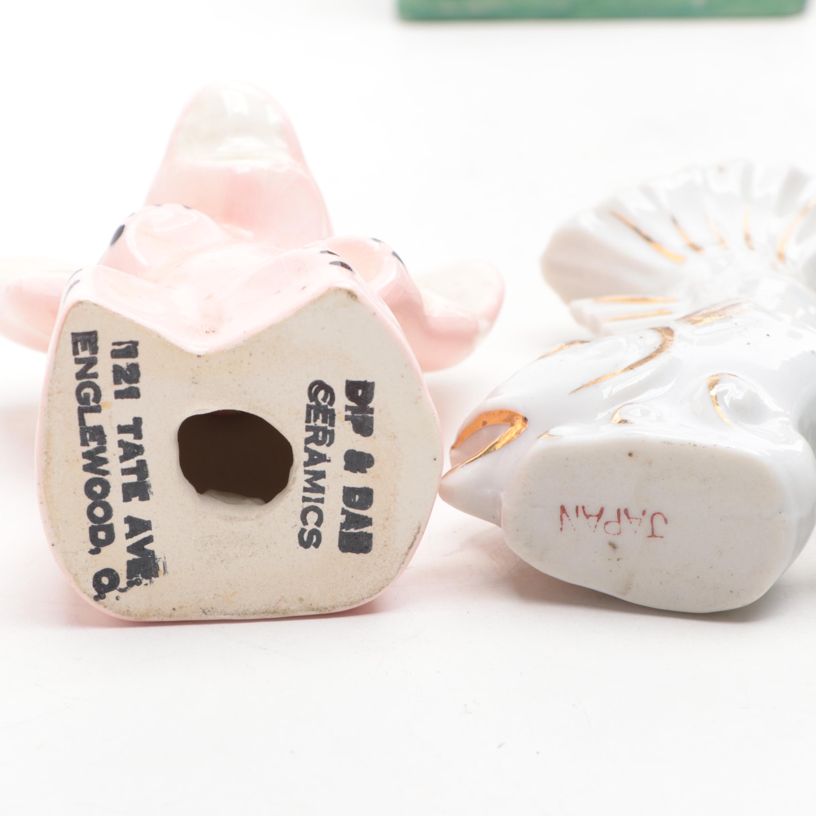 Japanese and Other Miniature Ceramic Vases and Figurines, Mid-20th Century