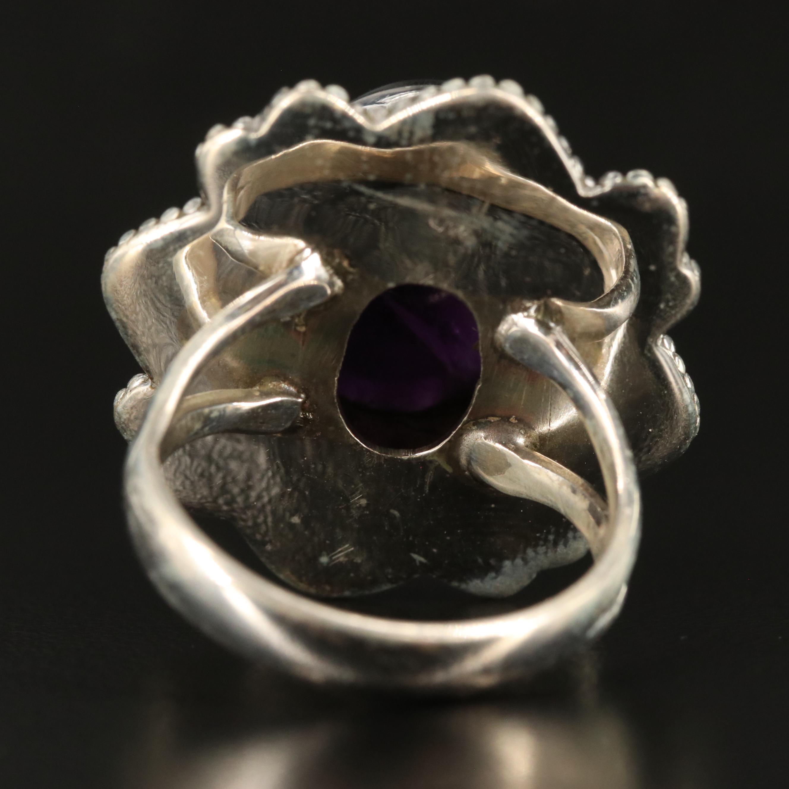 Sterling Amethyst Cocktail Ring