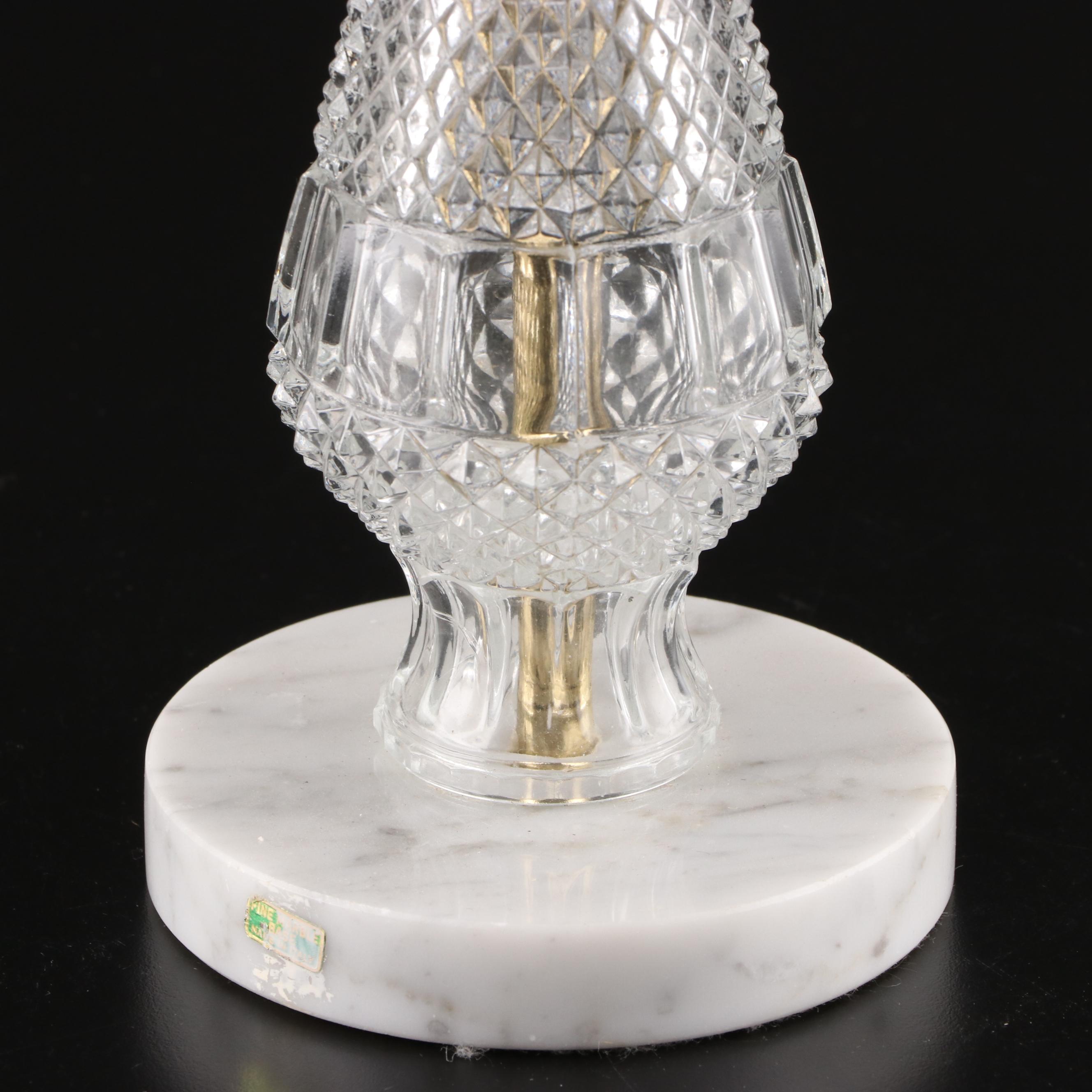 Hollywood Regency Style Pressed Glass Balancing Scale with Sconces