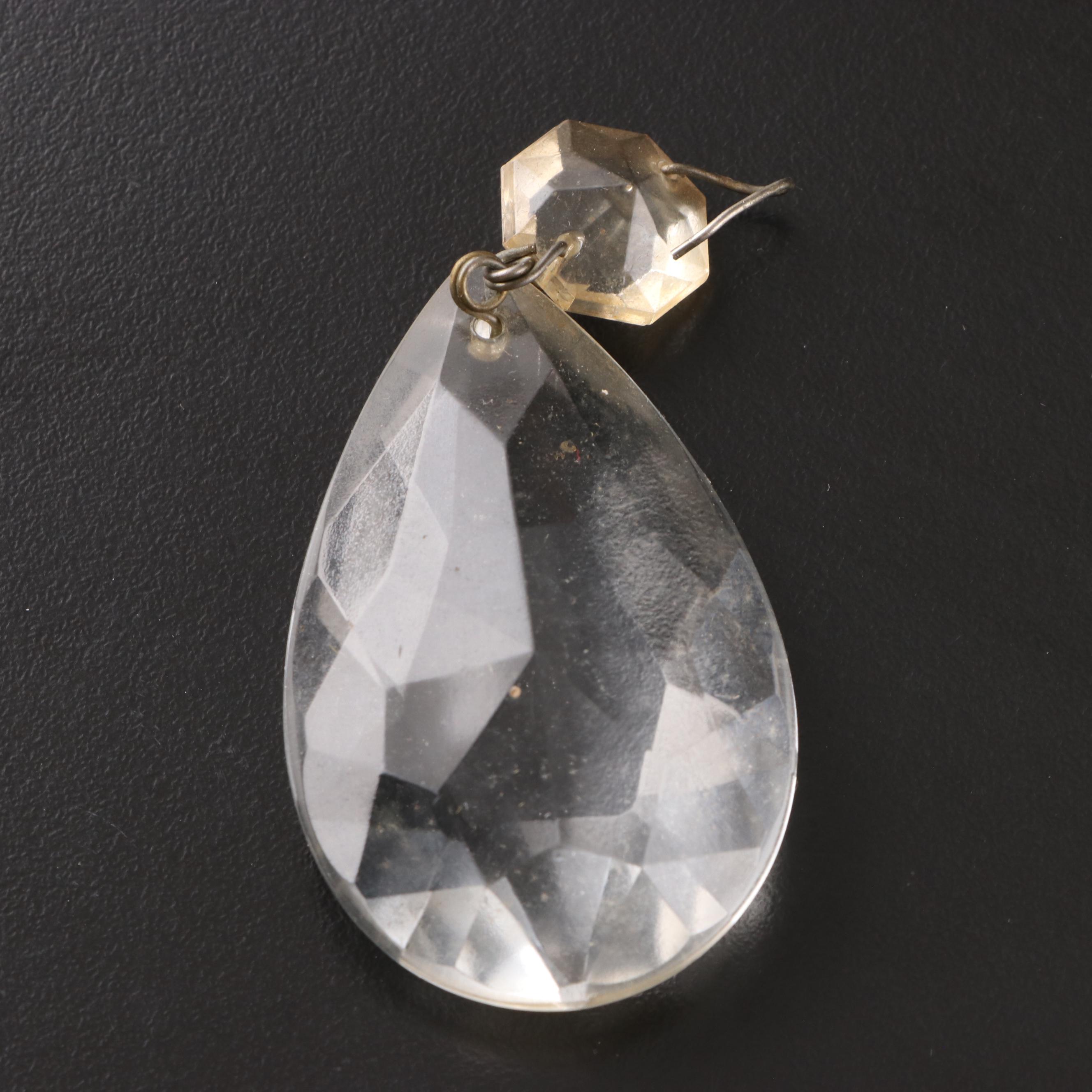 Hollywood Regency Style Pressed Glass Balancing Scale with Sconces