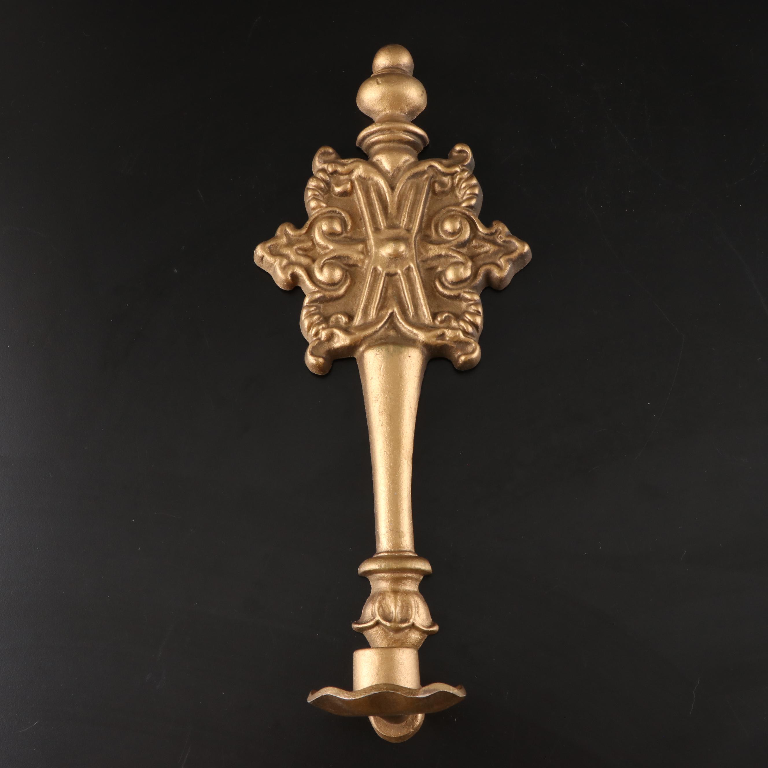 Hollywood Regency Style Pressed Glass Balancing Scale with Sconces