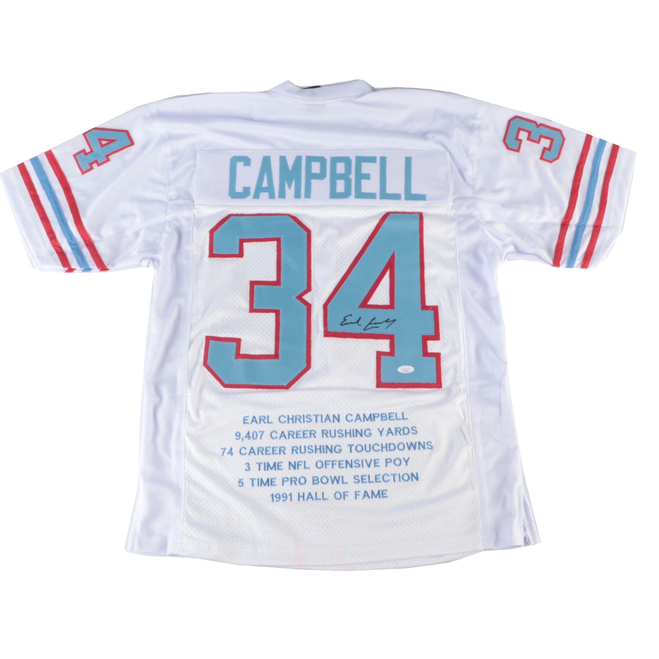 Earl Campbell Signed Houston Oilers Stitched Jersey