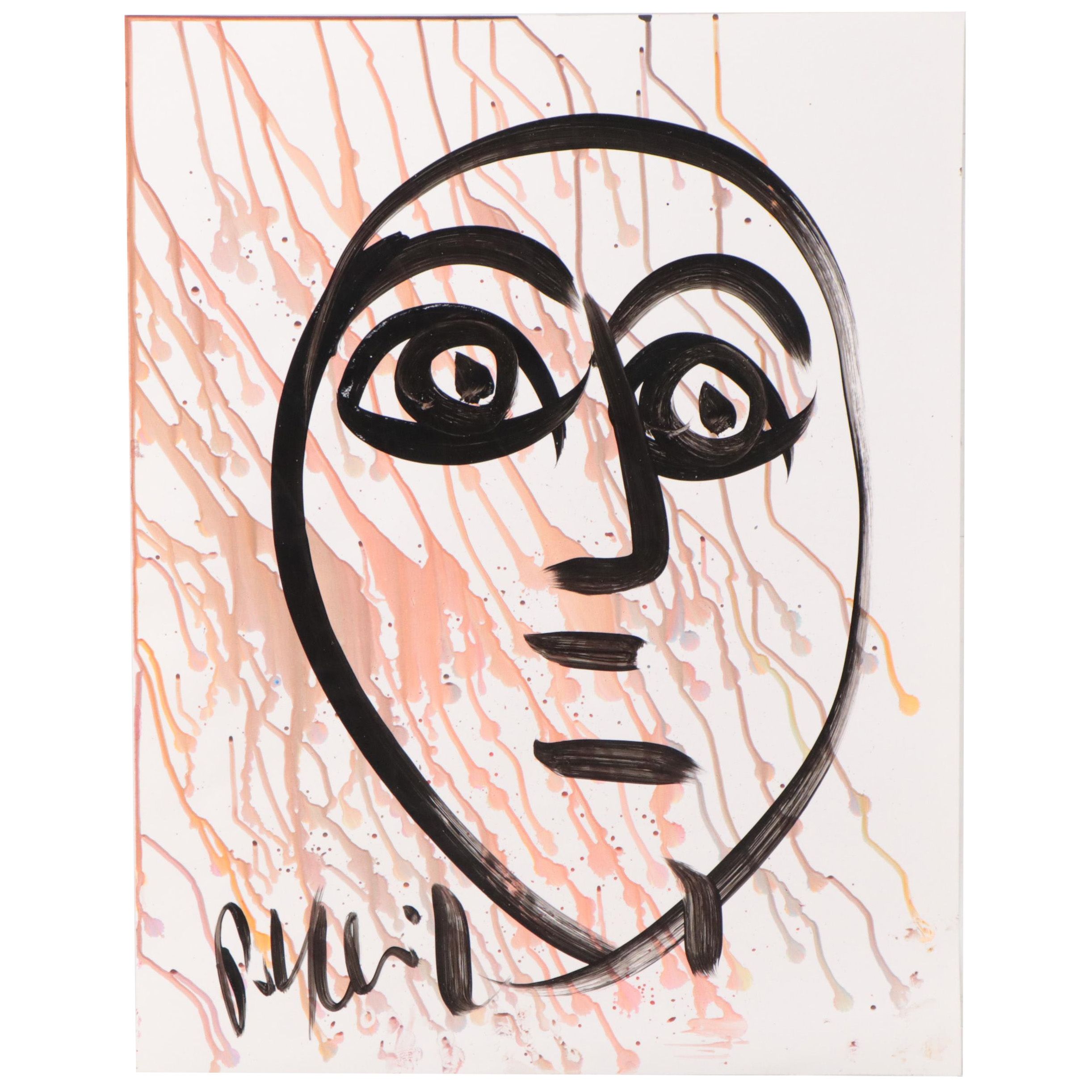 Peter Keil Abstract Portrait Acrylic Painting