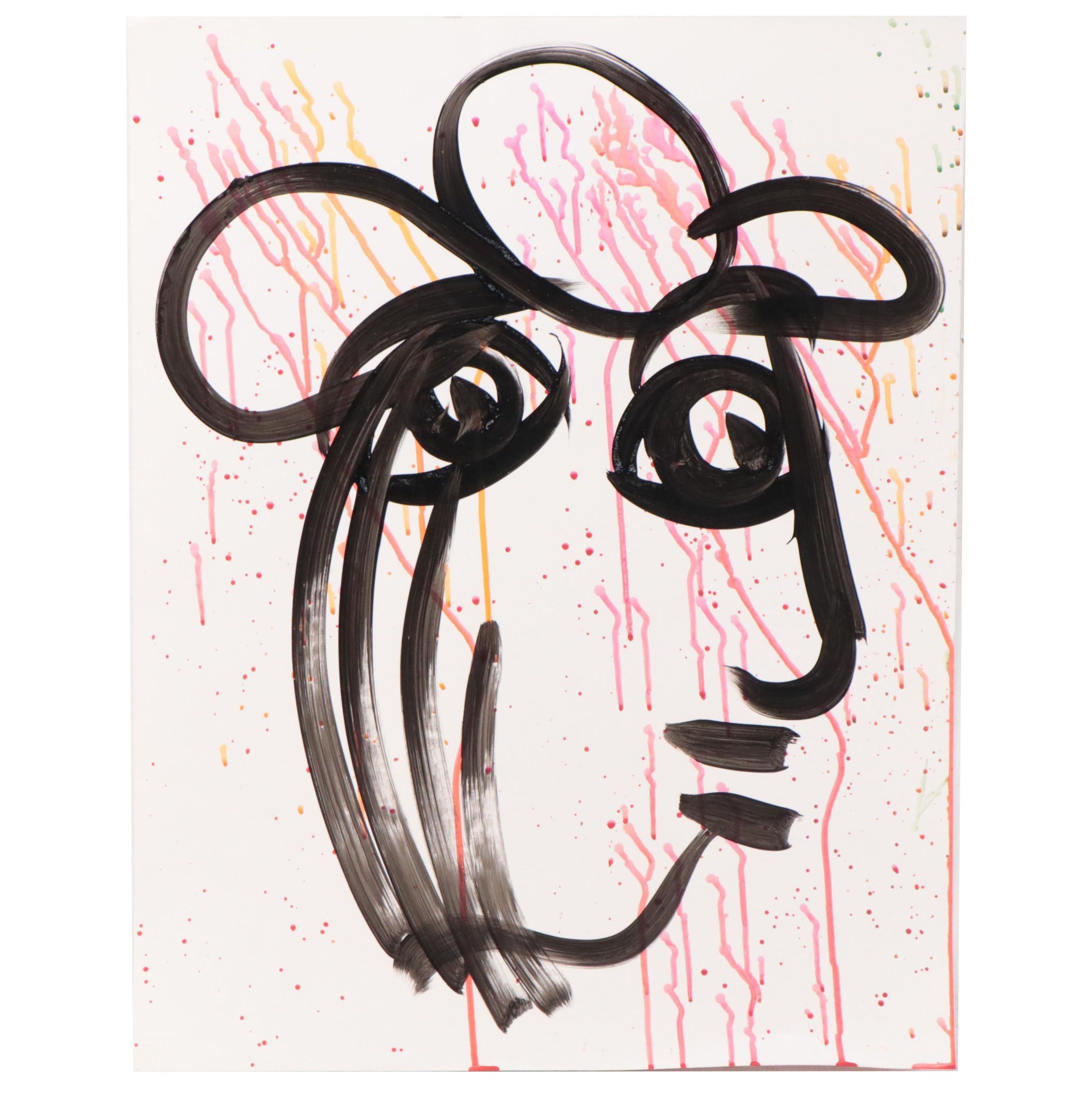 Peter Keil Abstract Portrait Acrylic Painting