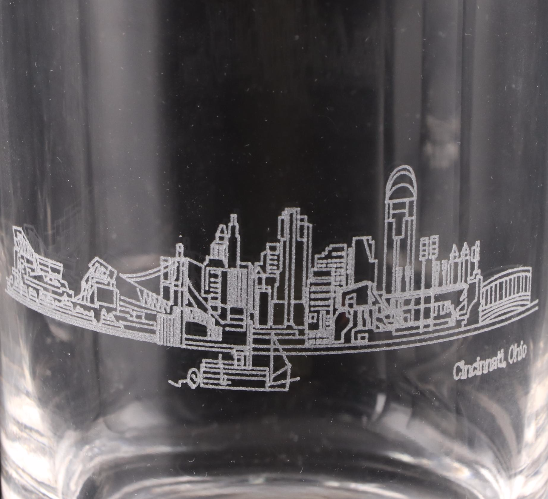 Gilson's "Cincinnati Scene" Double Old Fashioned Glasses and More Glass Tumblers