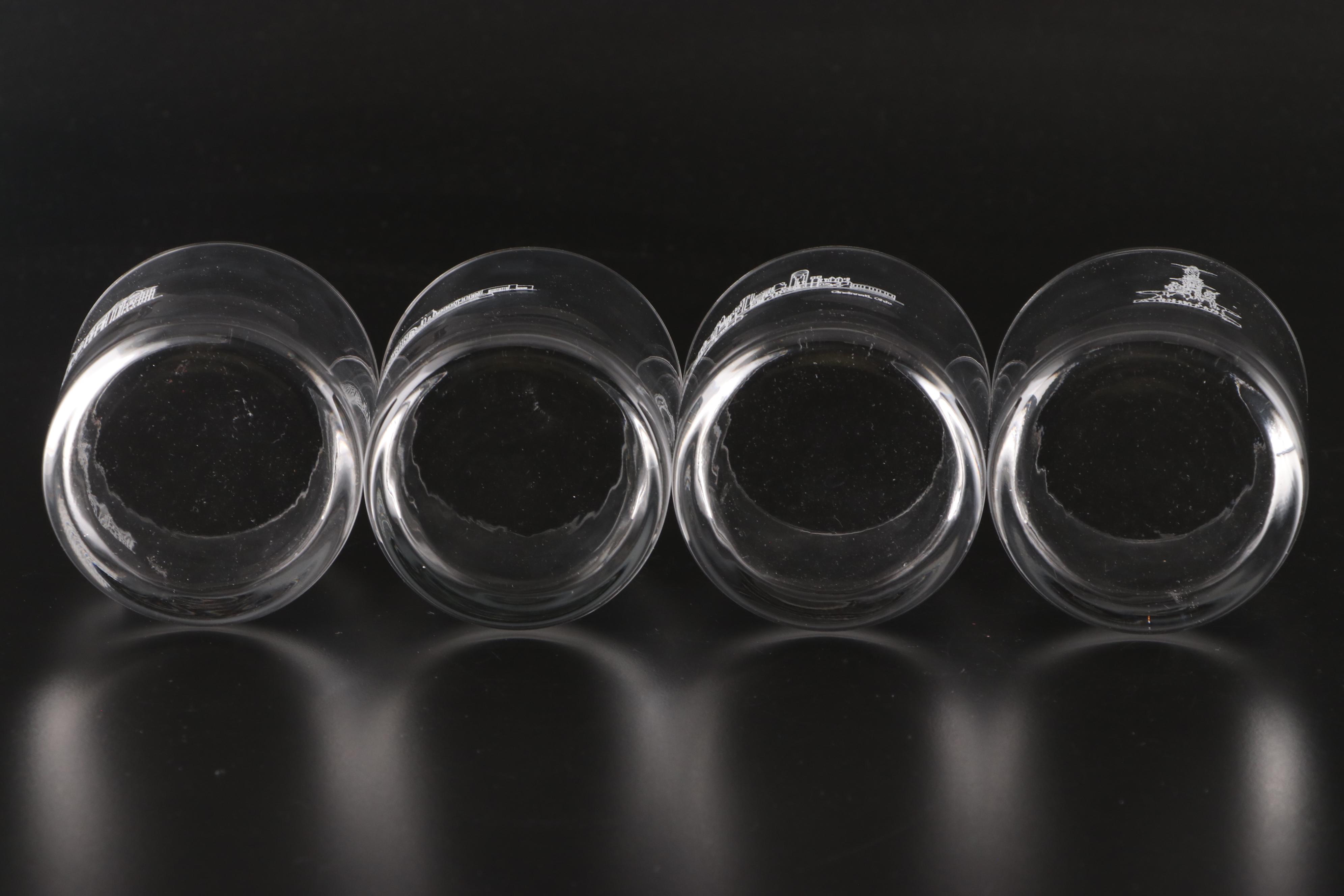 Gilson's "Cincinnati Scene" Double Old Fashioned Glasses and More Glass Tumblers