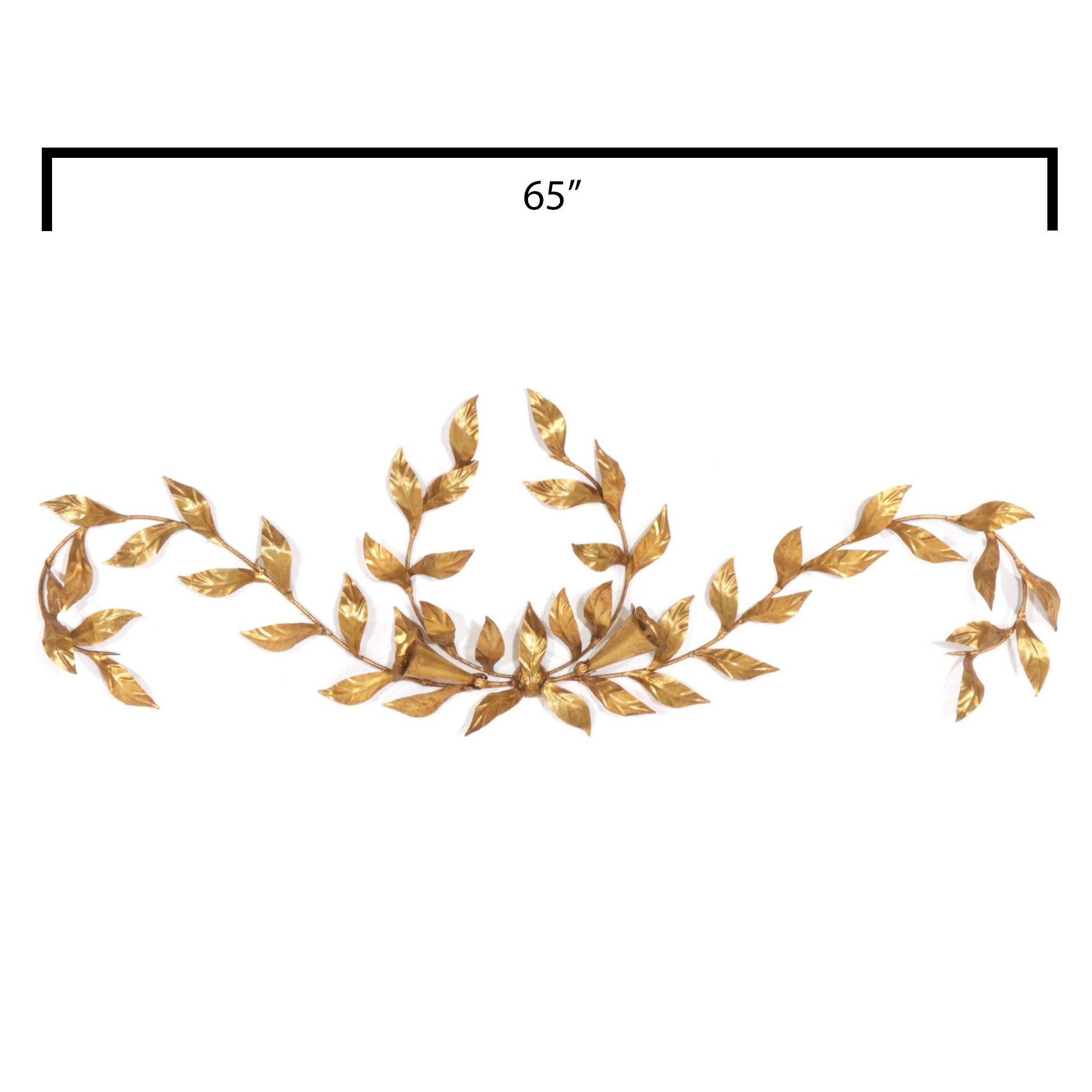 Gilt Metal Laurel Leaf Wall Décor