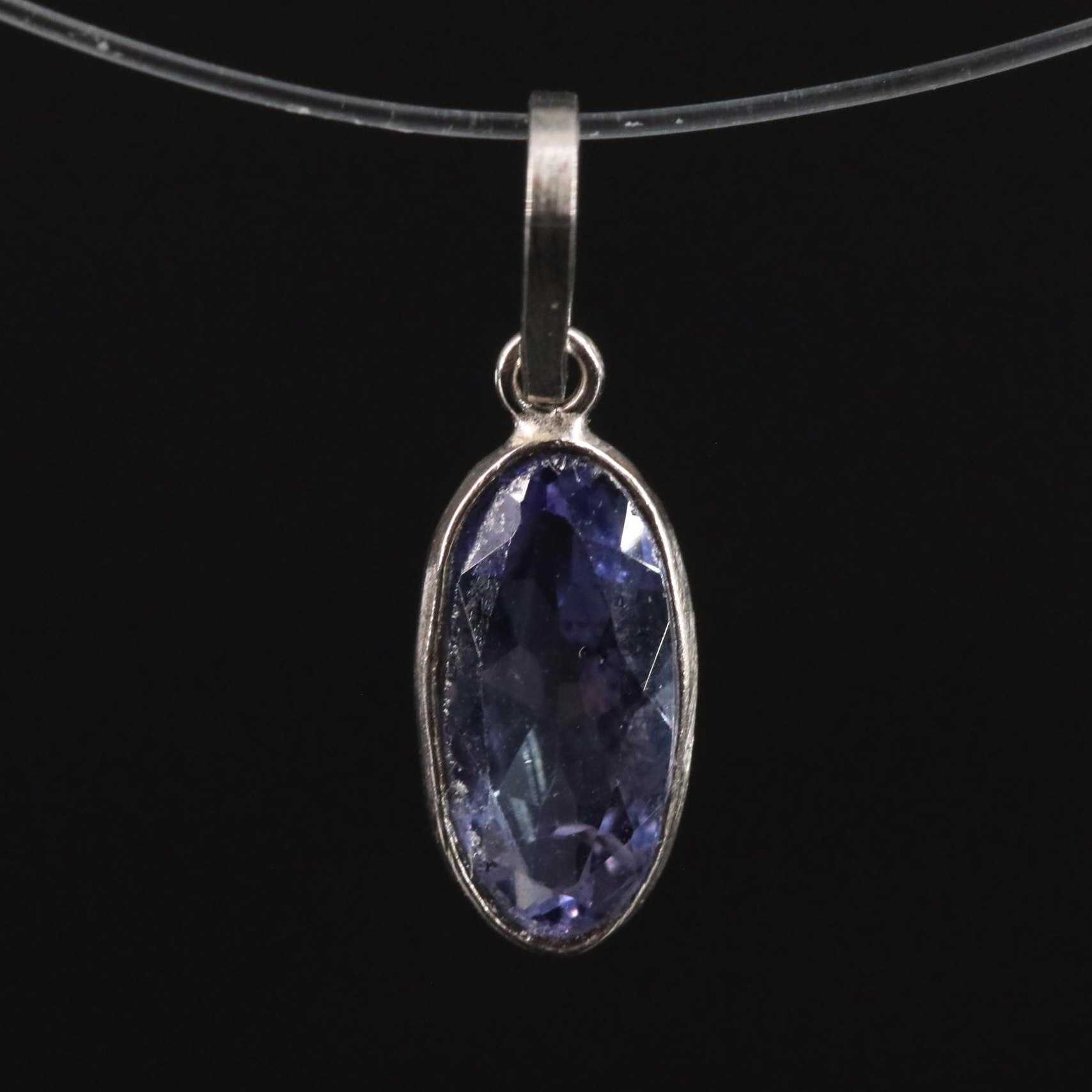 14K Oval Tanzanite Pendant