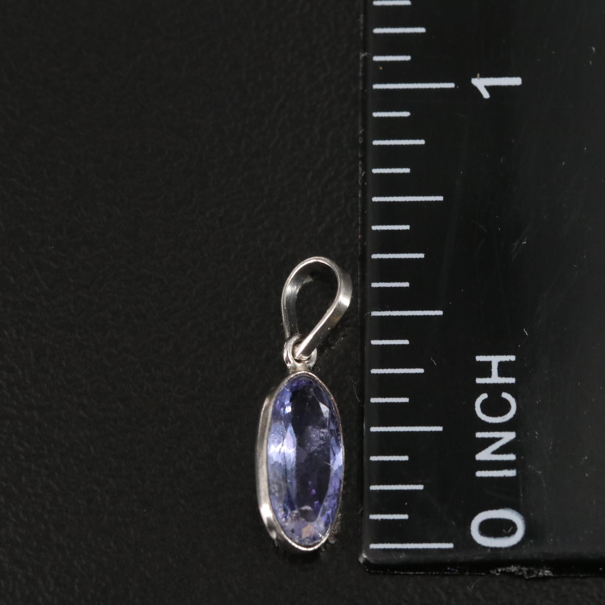 14K Oval Tanzanite Pendant