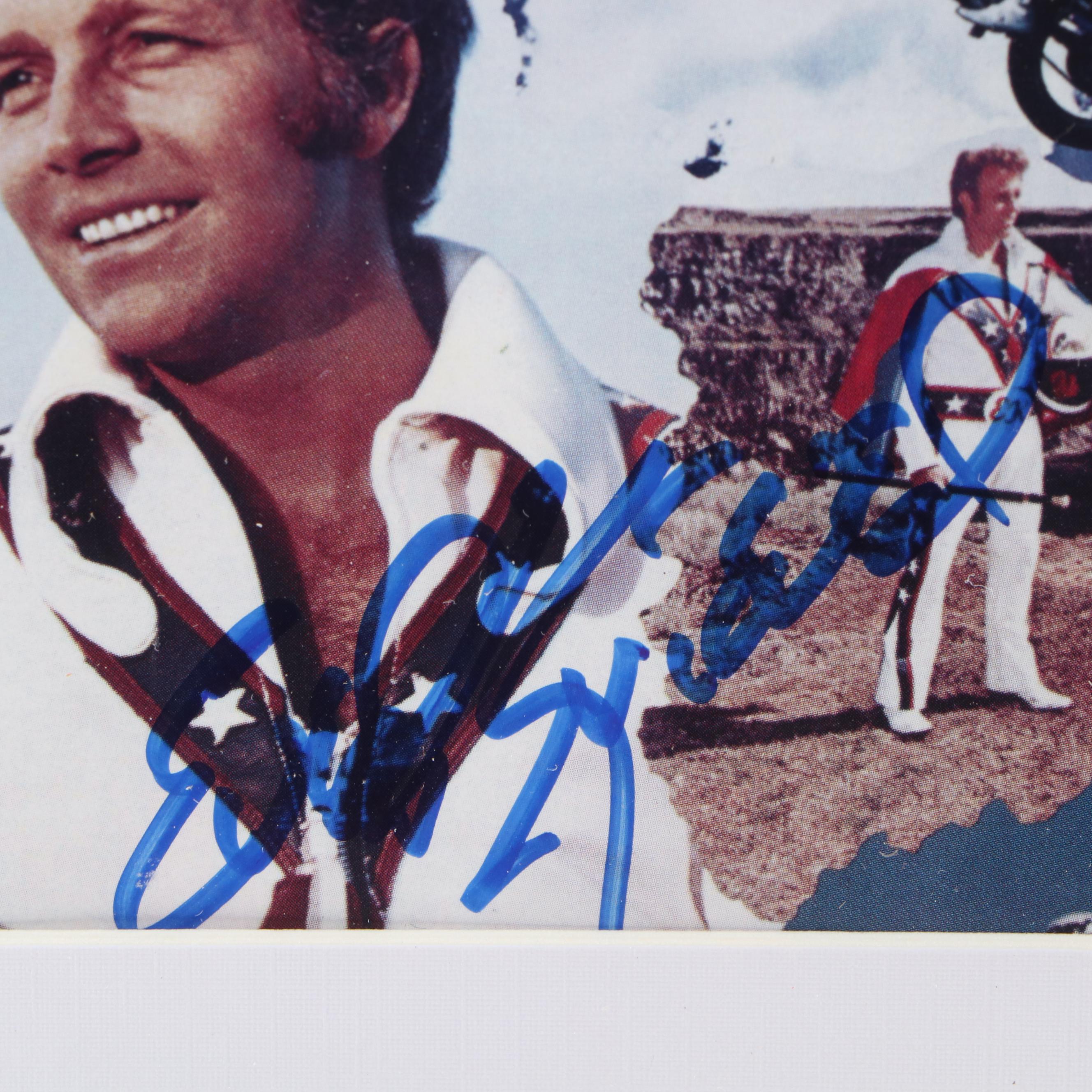 Evel Knievel Signed "Spectacular Jumps" DVD in a Framed and Matted Display