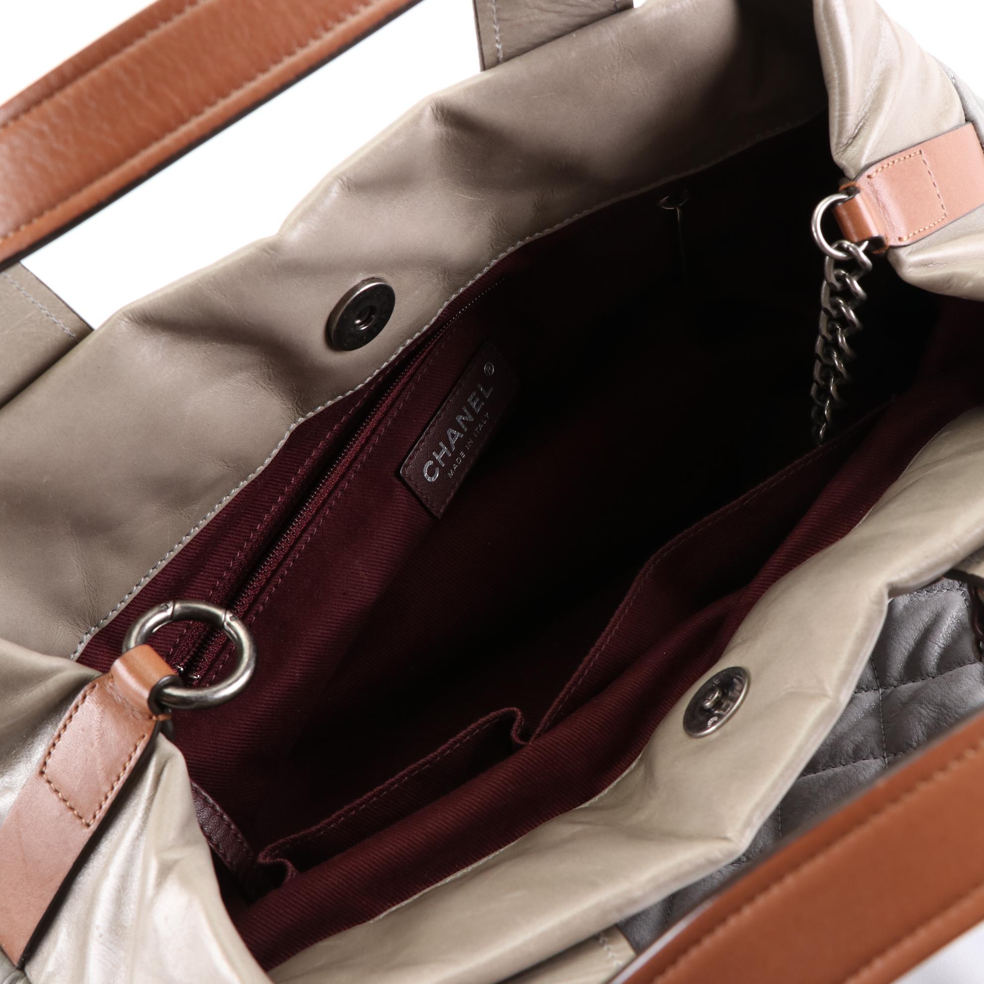 Chanel Quilted Textile and Leather Two-Way Handbag