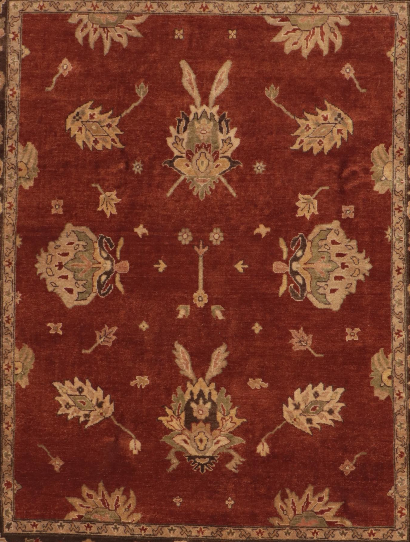 7'11 x 9'10 Hand-Knotted Indian Agra Area Rug