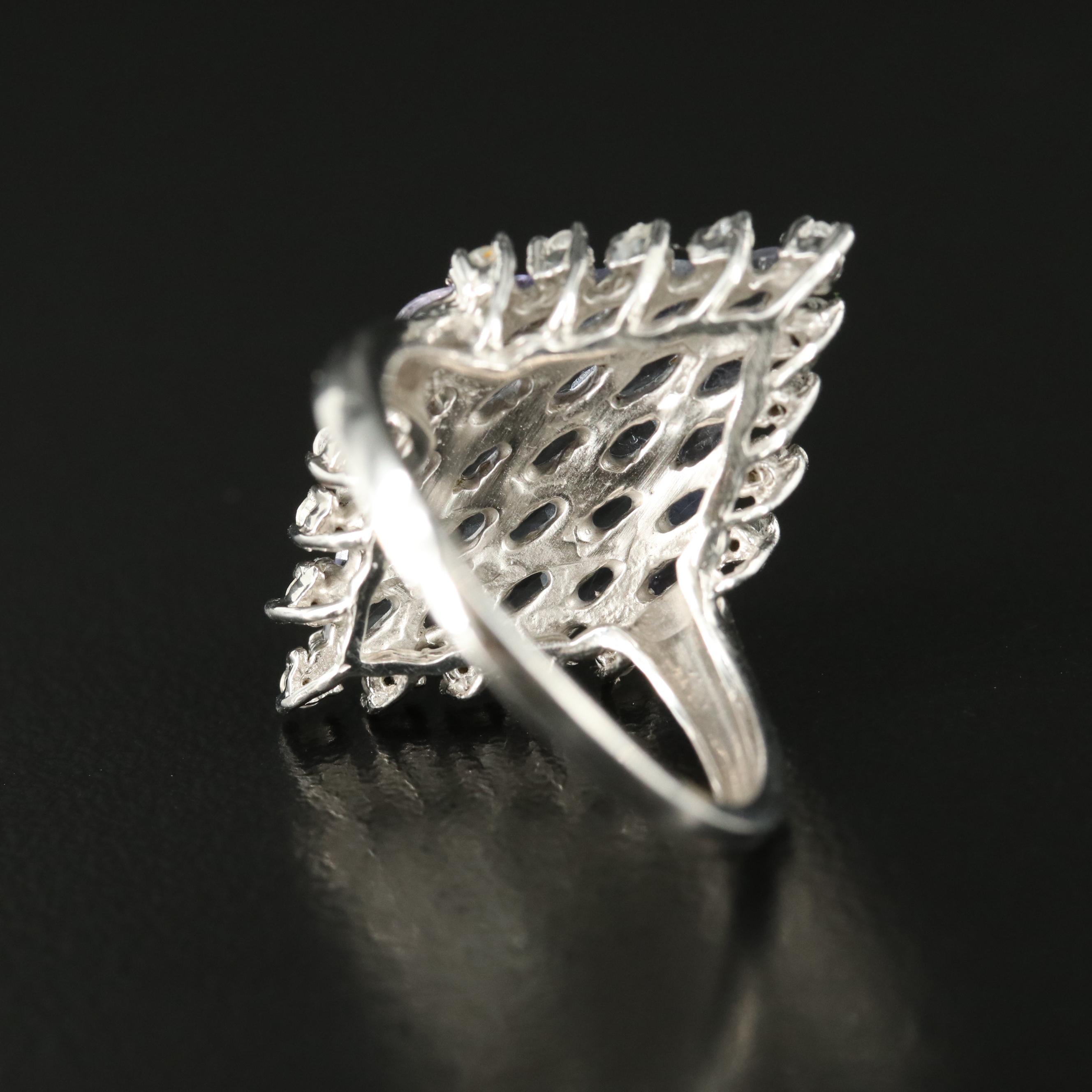 Sterling Tanzanite and White Topaz Ring