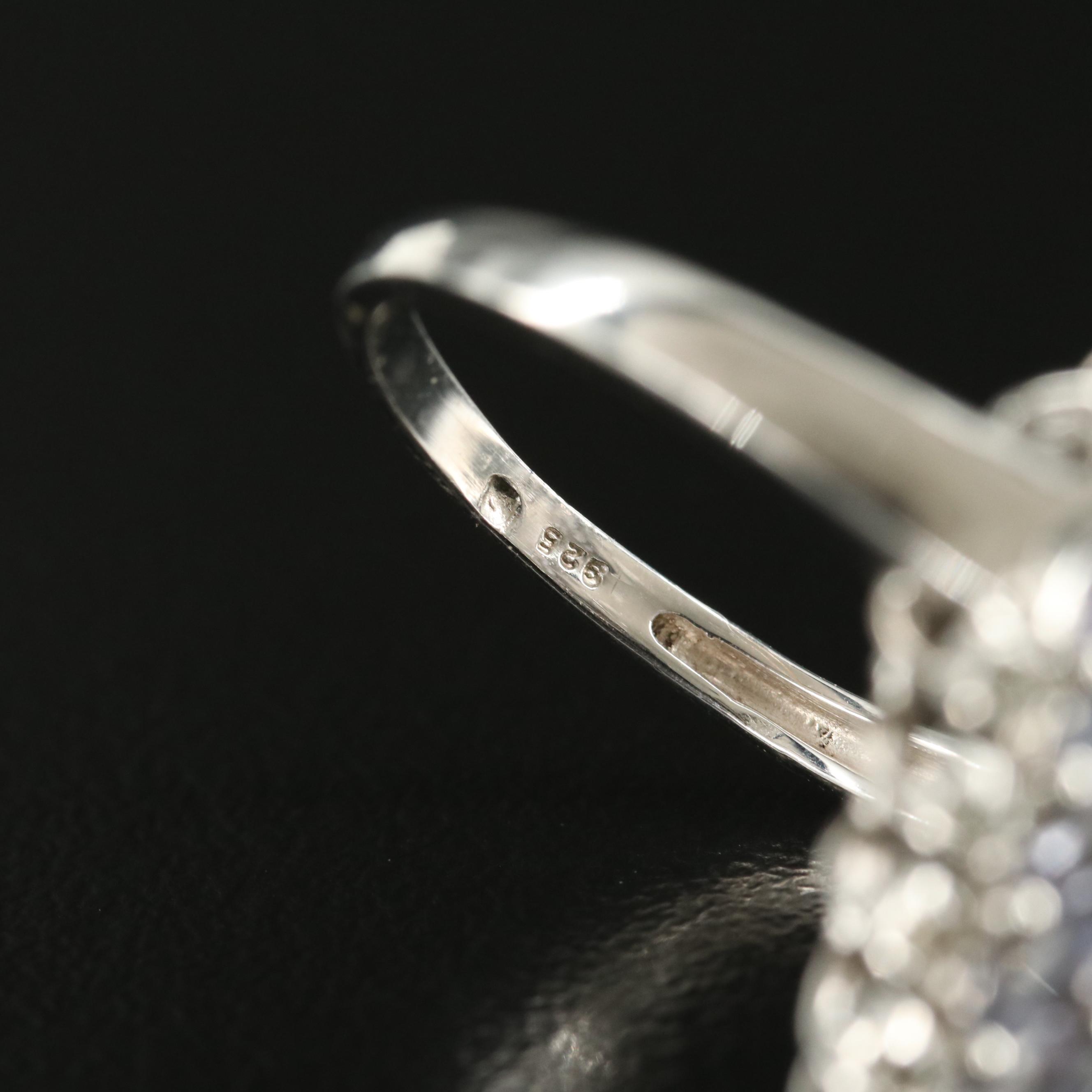 Sterling Tanzanite and White Topaz Ring